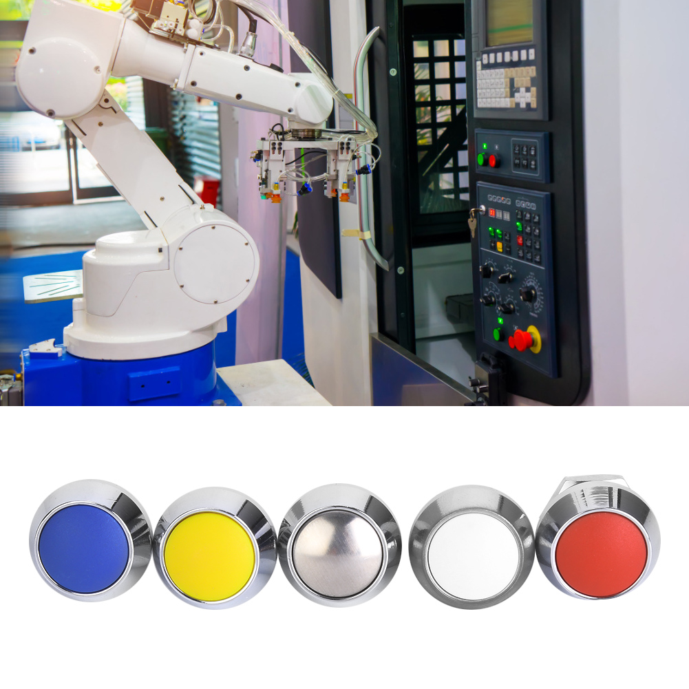 Metalltaster 1no 12mm 2a/36vdc Mit 5 Muttern (rot, Gelb, Blau, Weiß, Metallisch)