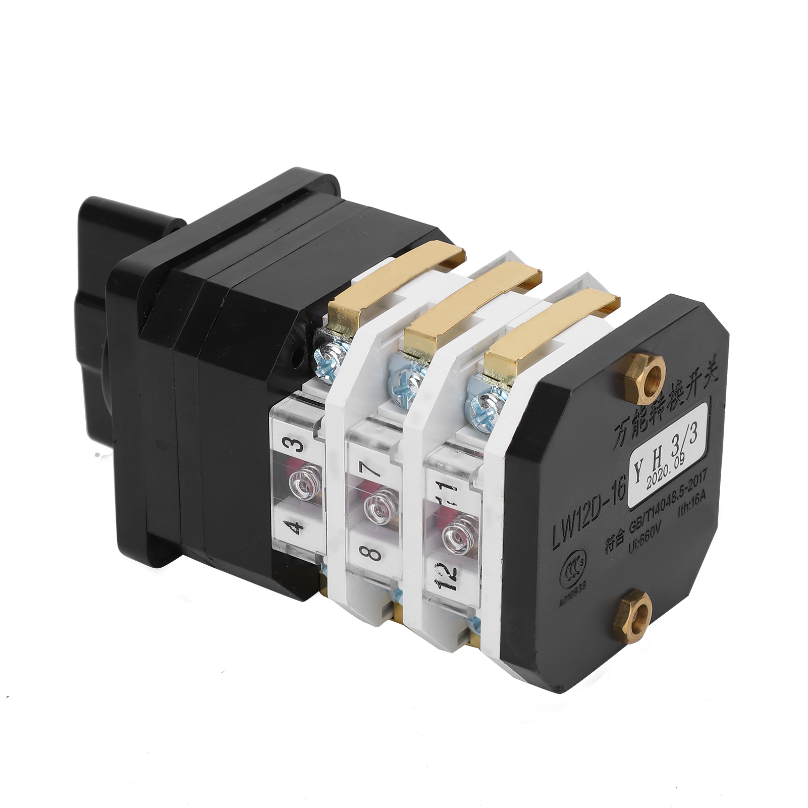 Universeller Elektrischer Drehschalter Lw12d-16yh3/3, 220 V–380 V, 16 A, 4 Positionen