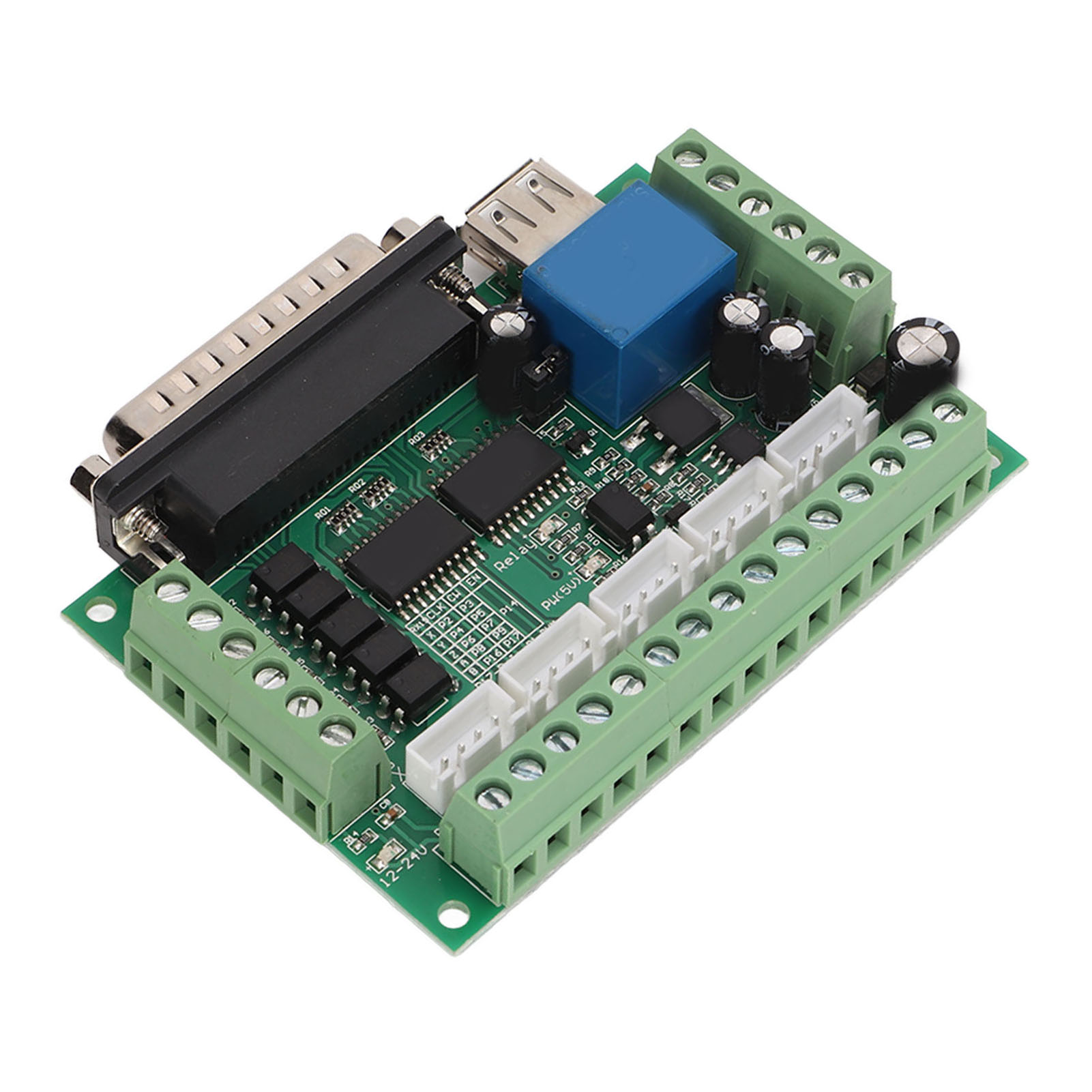 5-achsen-schrittmotortreiber-schnittstellenplatine Mit Isolationsplatine Und Optokoppler, Usb-db25-kabel, Grün