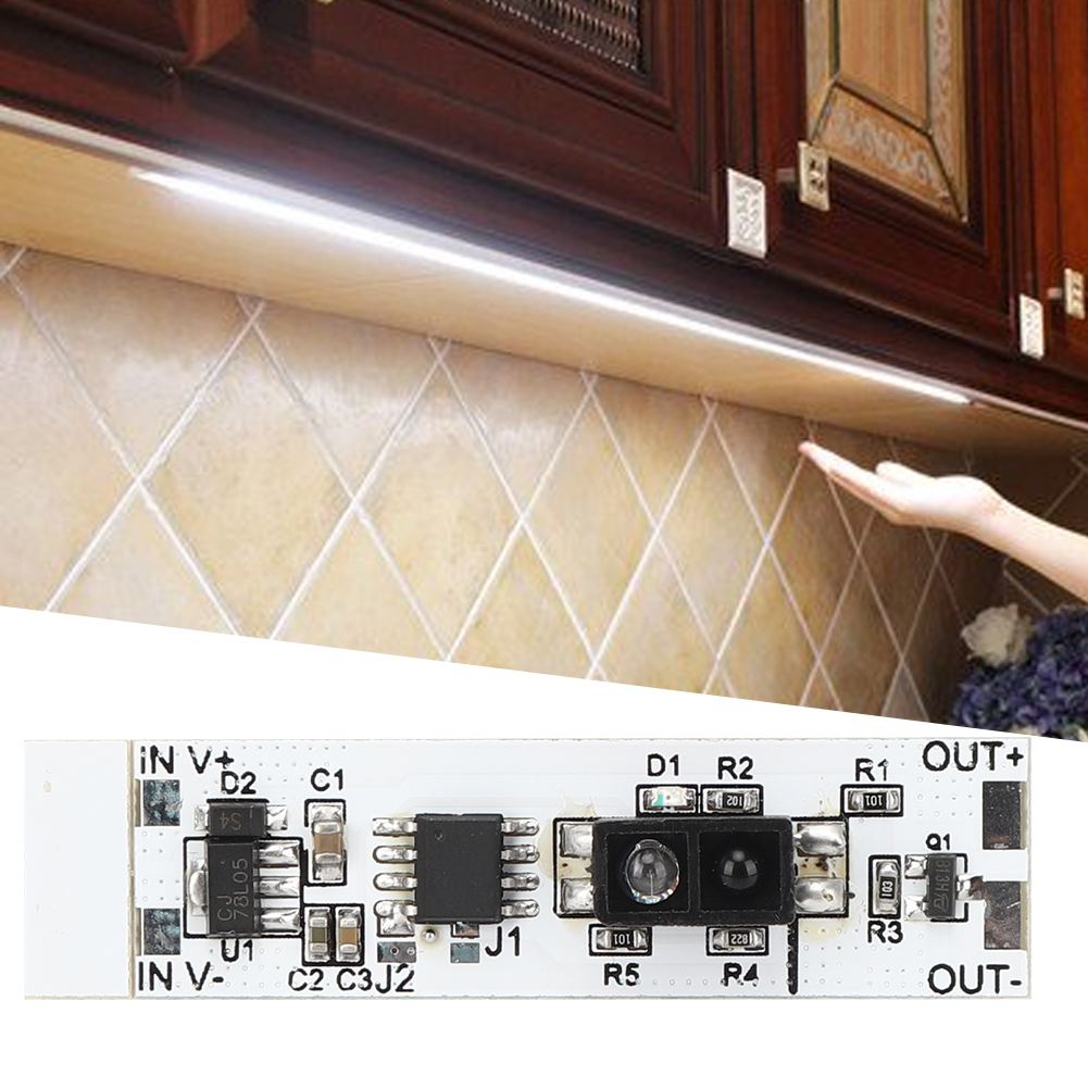 Infrarot-reflexionssensor-schaltmodul Mit Wischfunktion Für Led-schrankbeleuchtung (dc 5-12v)