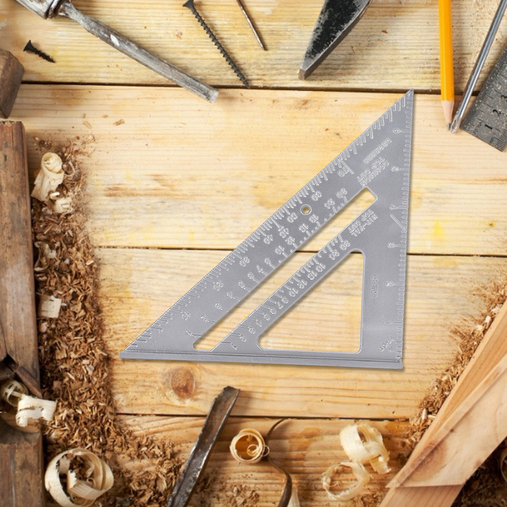 Zweiteiliger 7-zoll-winkelmesser Aus Aluminiumlegierung, Dreieckiger Winkelmesser, Messwerkzeug Für Die Holzbearbeitung
