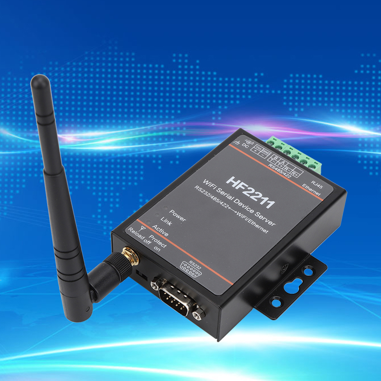 Hf2211 Rs232/485/422-seriellserver Für Wlan- Und Ethernet-netzwerkkommunikation, Dtu 5–36 V Dc
