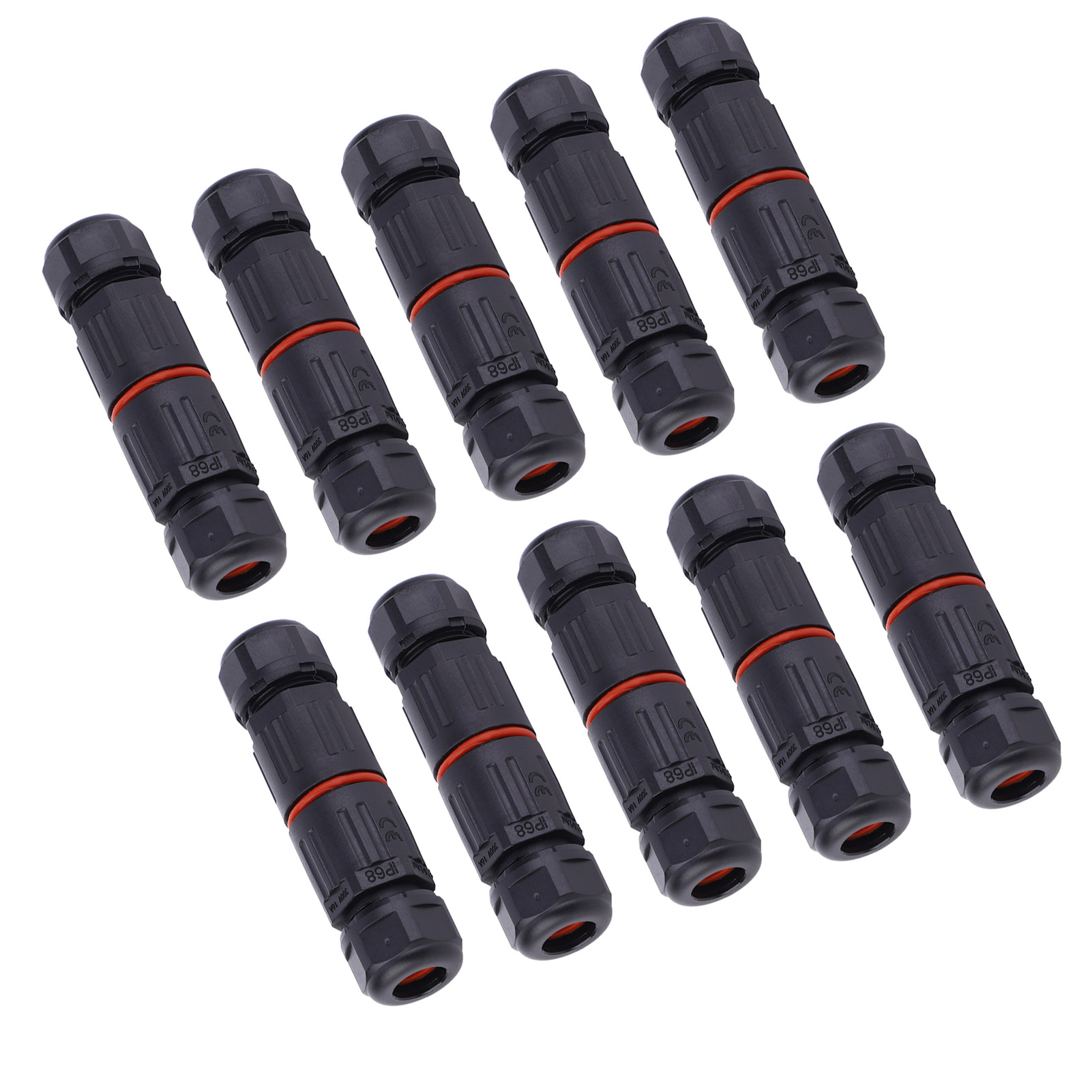 10 Stück Ip68 Wasserdichte Elektrokabel Mit 3-poligem Stecker Für Den Außenbereich, 0,5 Mm² Bis 2,0 Mm²