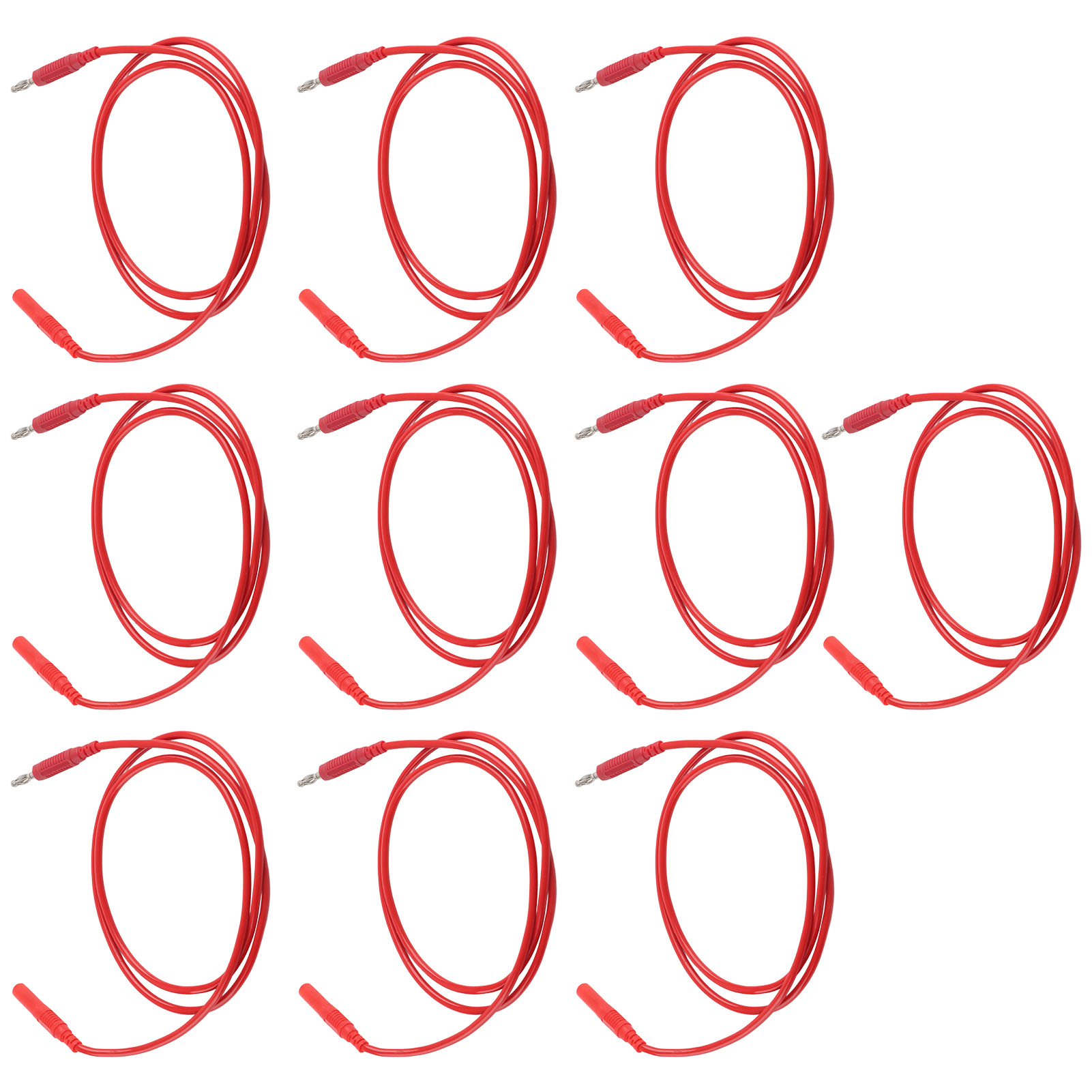 Set Mit 10 Messleitungen Mit Bananensteckern, Messing, Pa, Elektrische Messleitungen Für Multimeter, Kfz-teile, 4 Mm, Rot