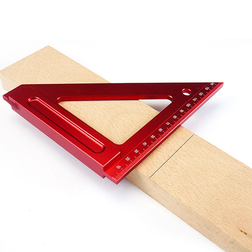 Dreieck-messlineal Für Holzbearbeitung, Rote Aluminiumlegierung, Schreiner-messwerkzeug, 150 Mm, Sj-1