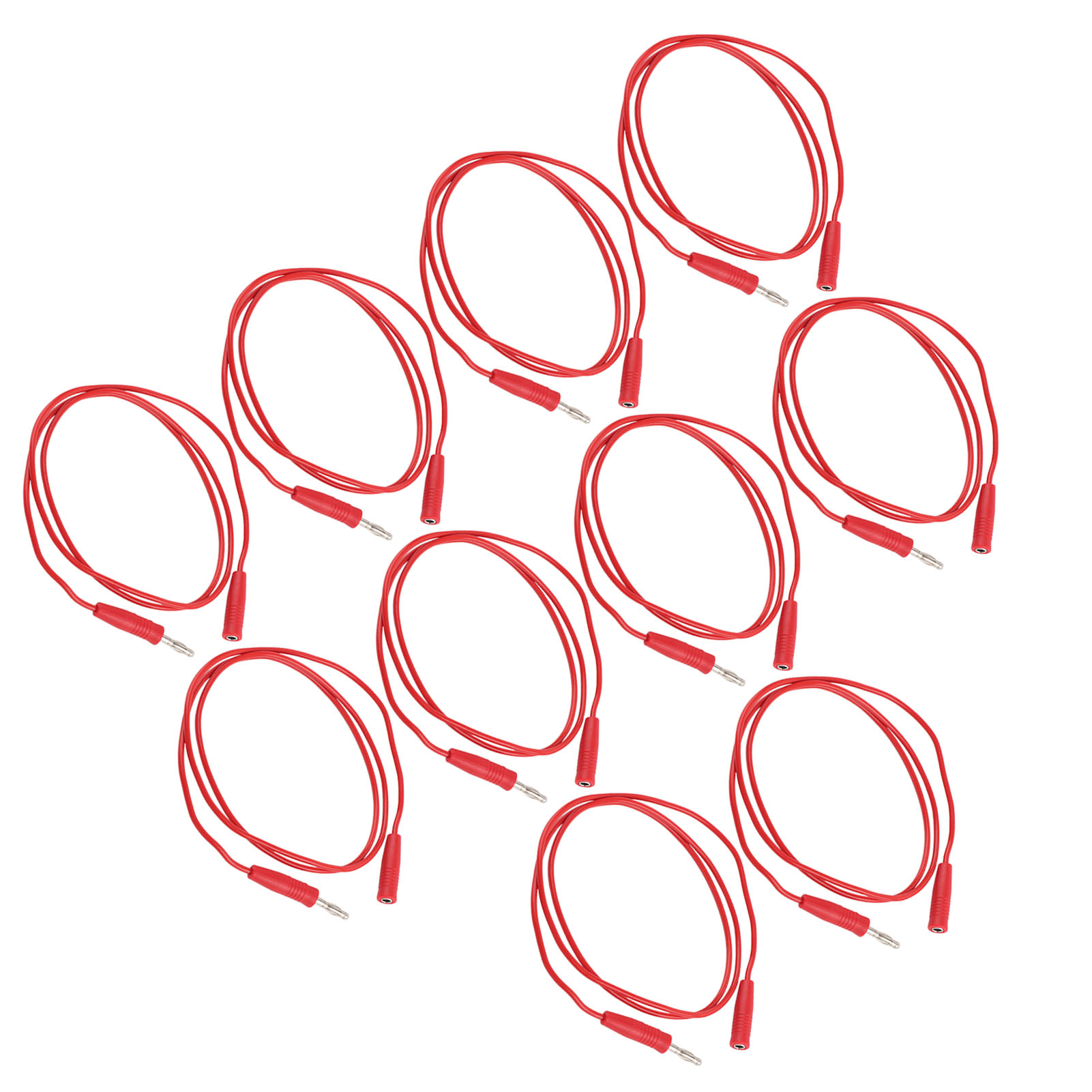 Satz Mit 10 Messleitungen 0,75 Mm² (stecker-buchse) Für 4-mm-bananenstecker, Messset J.70025, Rot