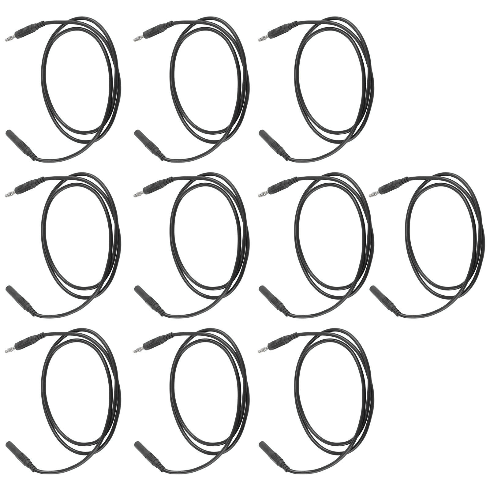 Set Mit 10 Messleitungen Mit Bananensteckern, Messing, Pa-elektroprüfleitungen Für Multimeter Und Kfz-teile, 4 Mm, Schwarz