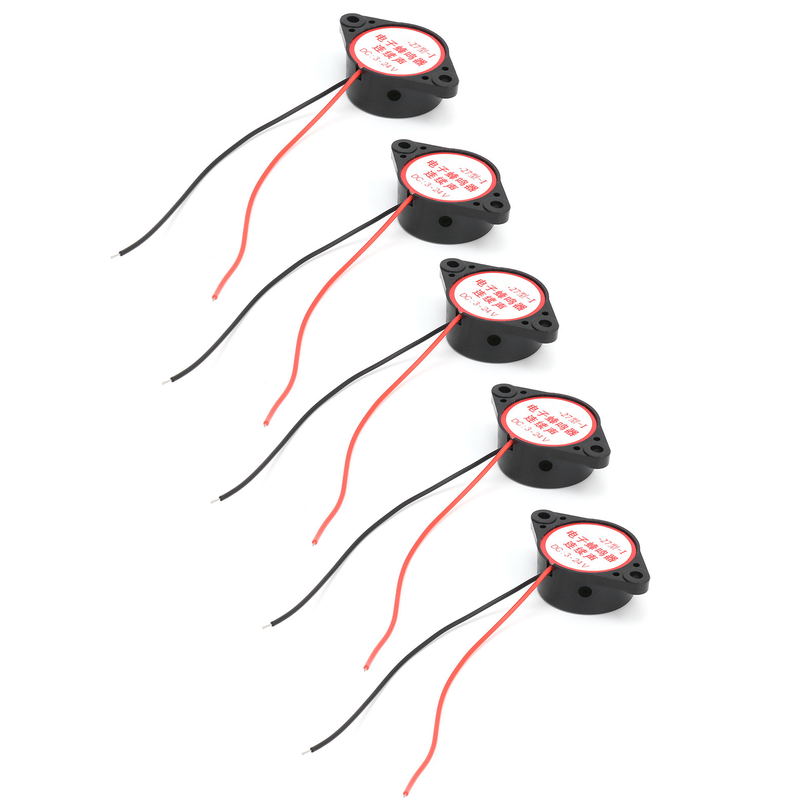 Set Mit 5 Alarmsummern, Dauerton, Piezoaktiv, Hoher Schalldruckpegel, 95 Db, 324 V Dc (schwarz)