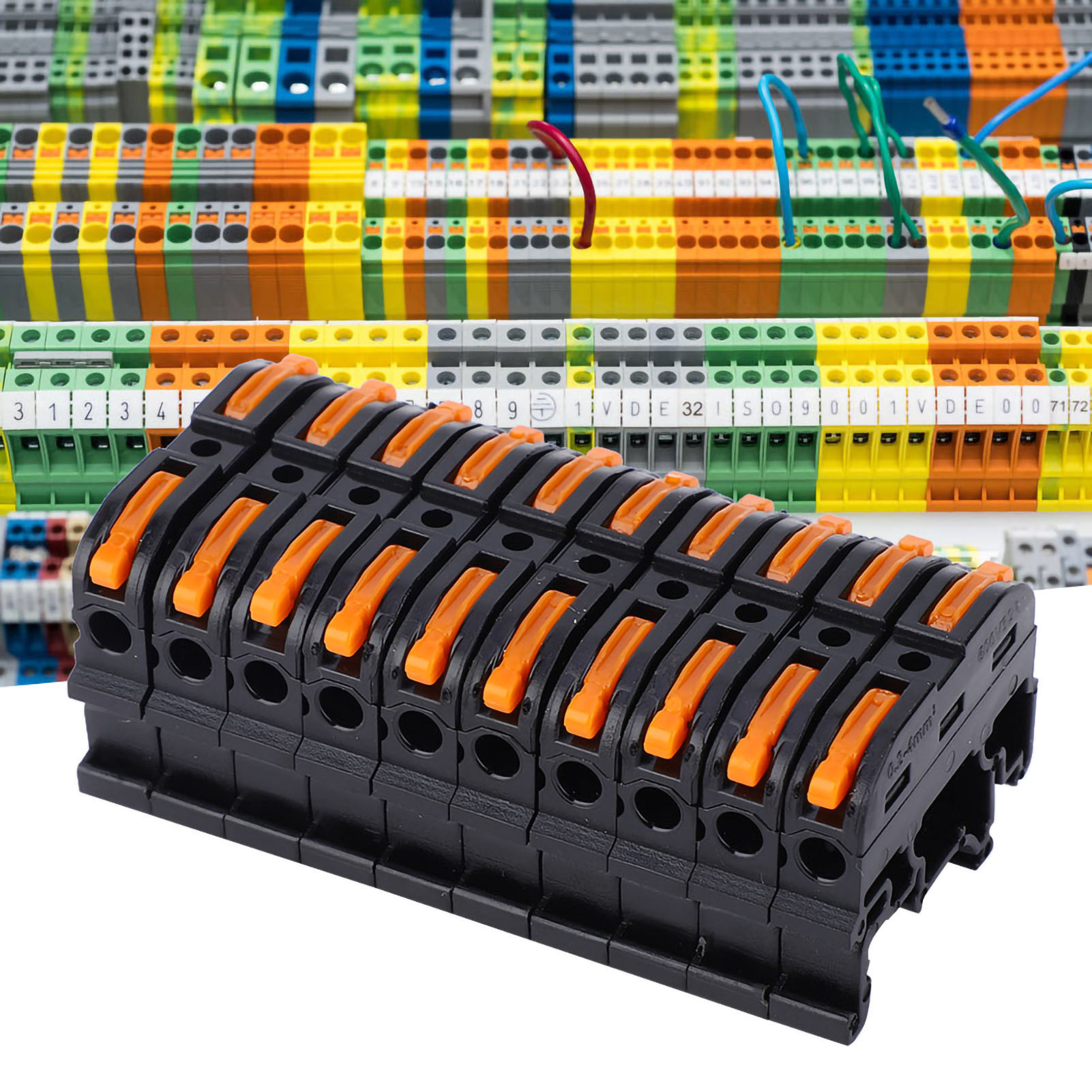 10 Pct-211-steckverbinder Für Sammelschienenleiter, Schnellverbinder, Crimpanschluss, 0,2-4 Mm (schwarz)
