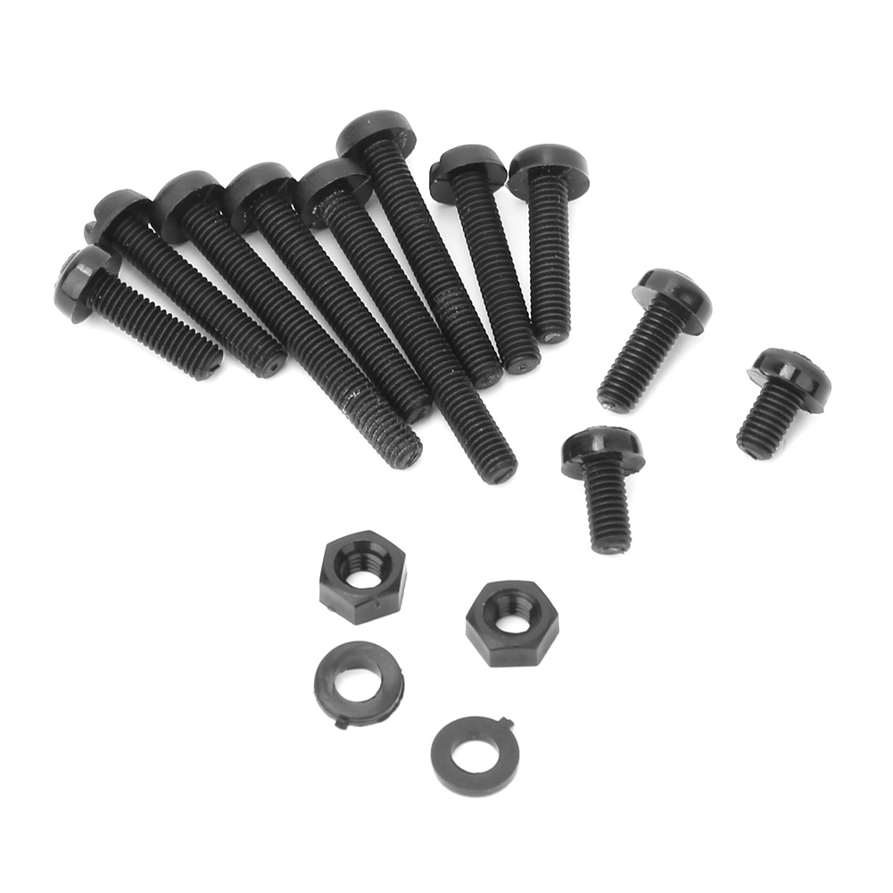 600er-packung M3 5–25 Mm Phillips-linsenkopf-nylonschrauben, Unterlegscheiben Und Muttern, Schwarz