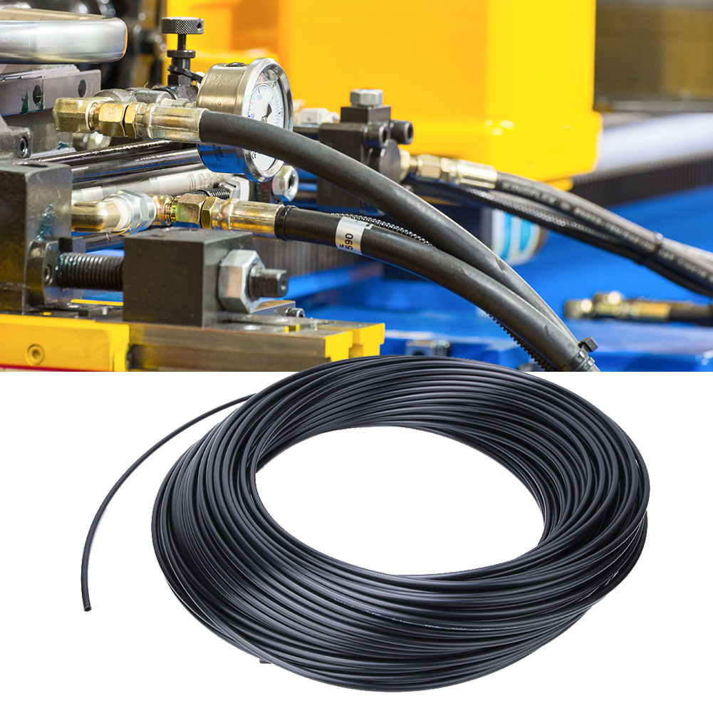Schwarzer, Flexibler Hochdruck-pneumatikschlauch Aus Nylon Für Luft, Öl Und Wasser, 100 M, 6 X 4 Mm