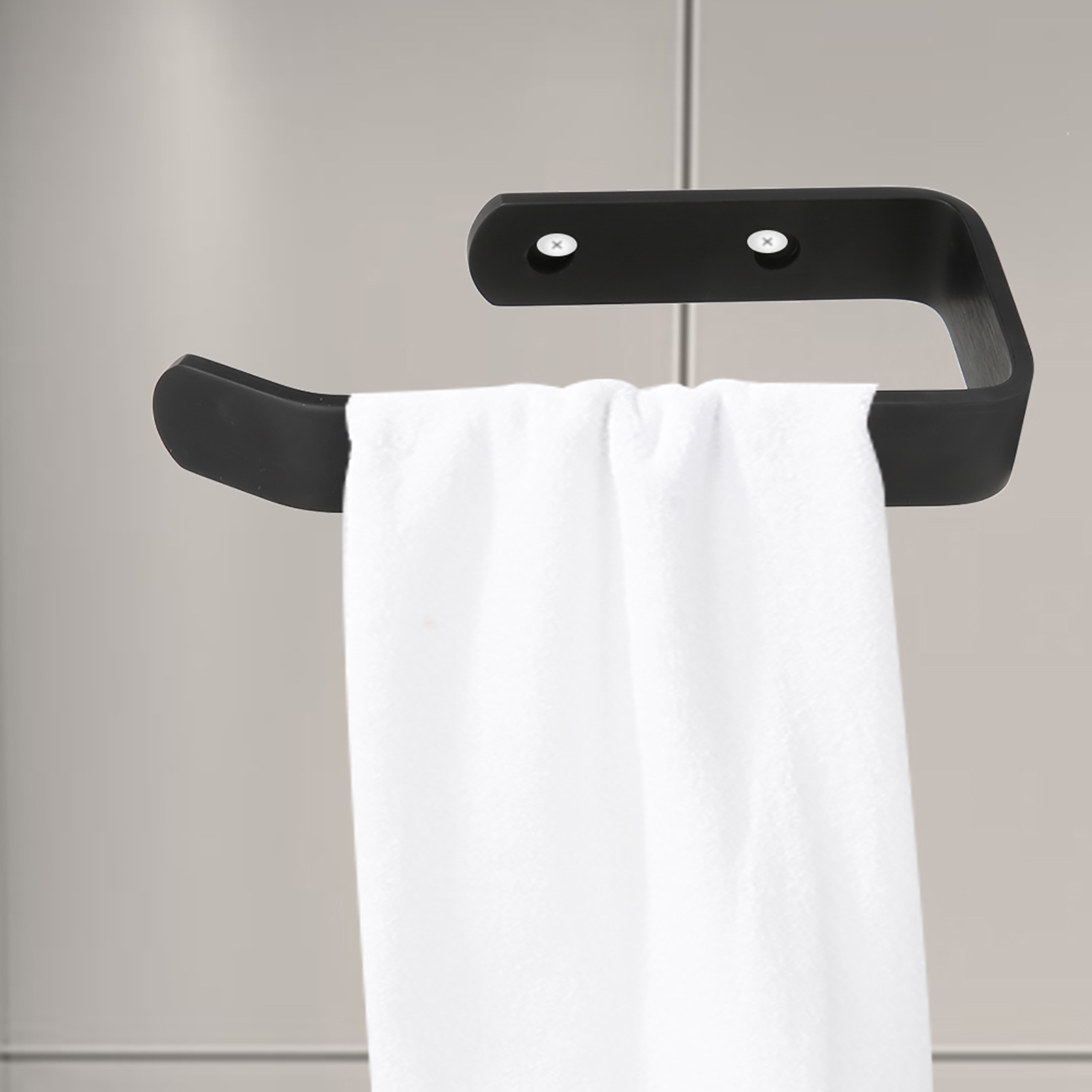 Handtuchhalter Aus Aluminium, Toilettenpapierhalter, Wandmontierte Toilettenpapierrollenaufbewahrung, 4176641, Schwarzer Toilettenpapierhalter
