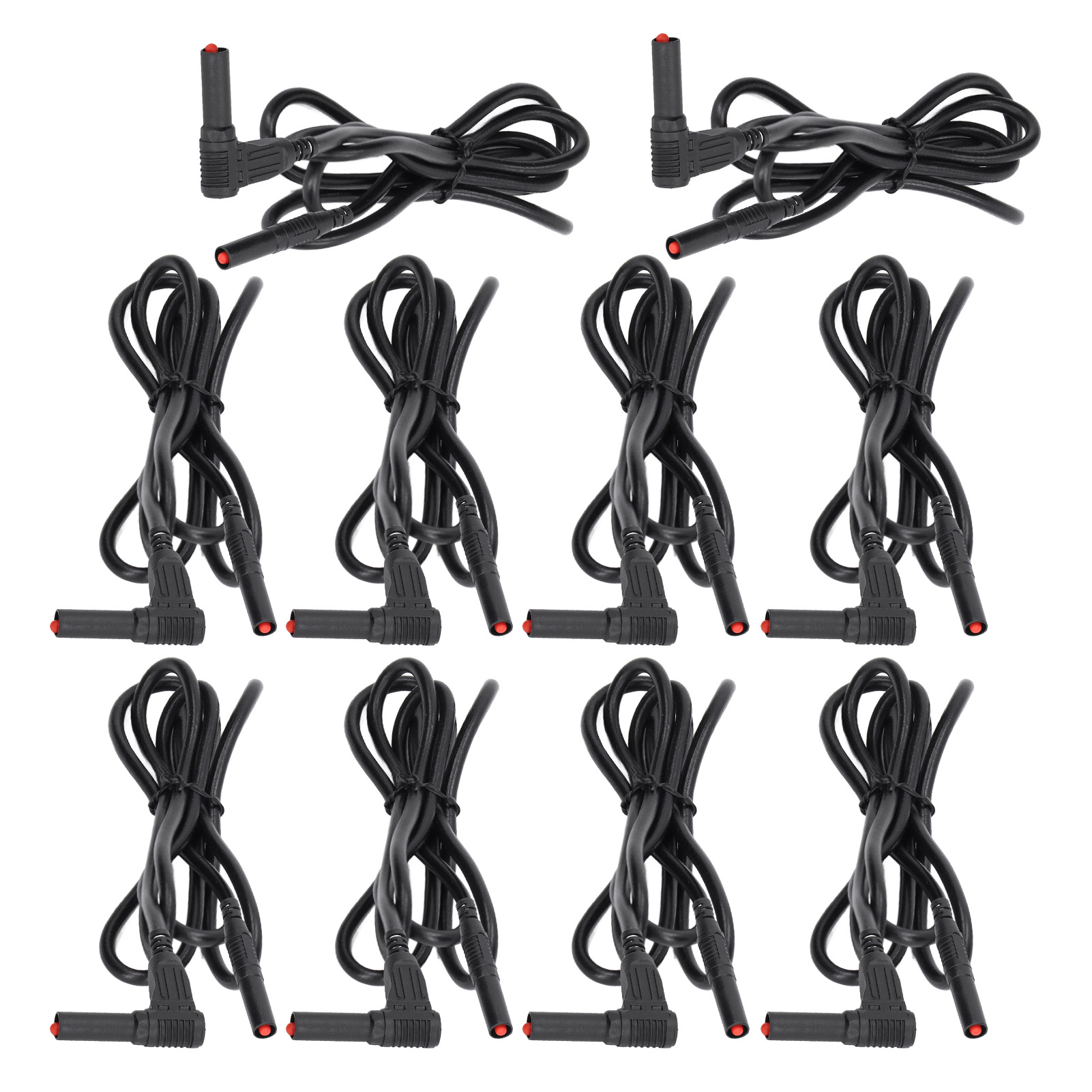 10 Sätze Multimeter-messleitungen, 4-mm-stecker, J.70018 Bananenstecker-adapter, Schwarz