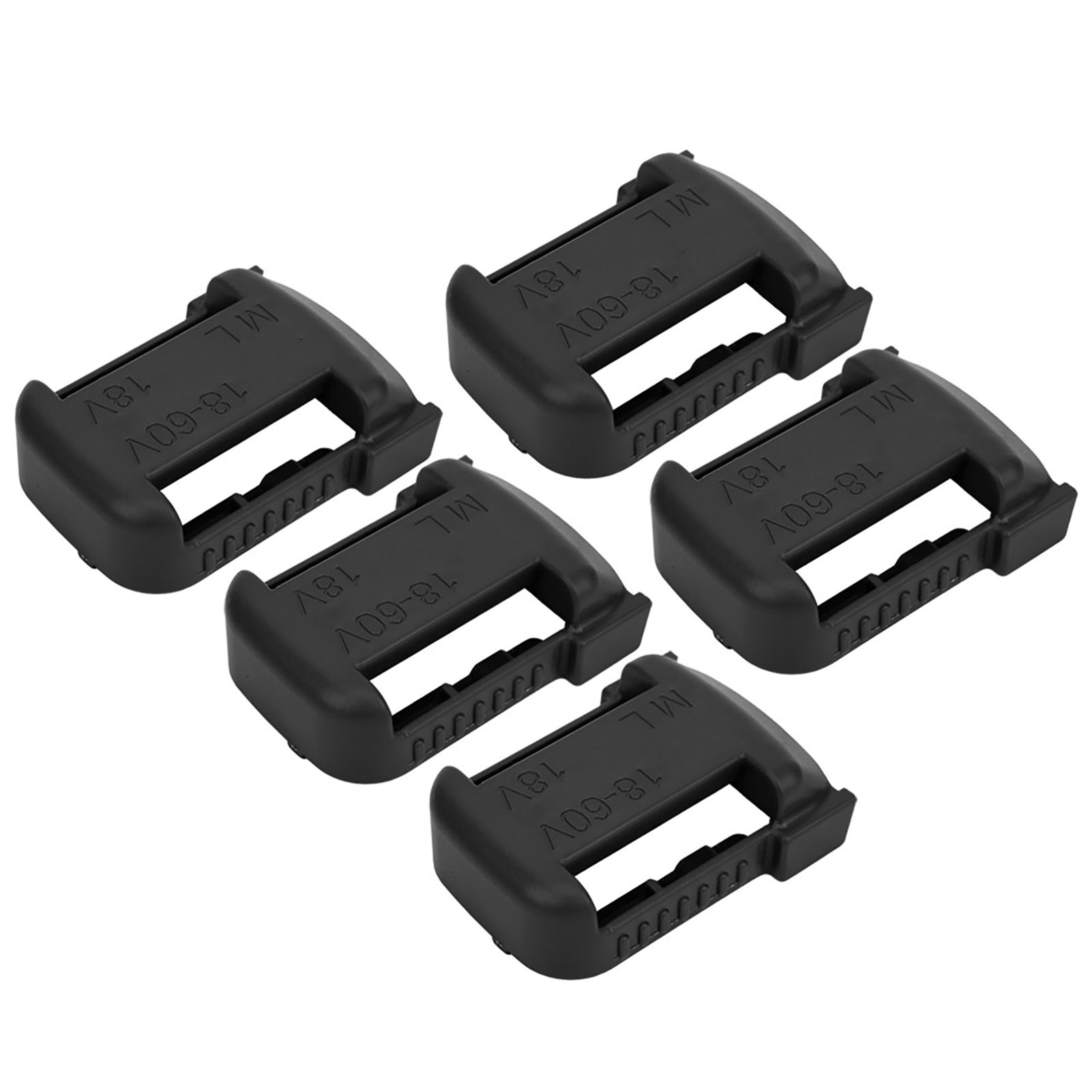 5-teiliger Lithium-akkuständer Mit Gürtelclip Für Milwaukee M18 18v, Schwarz