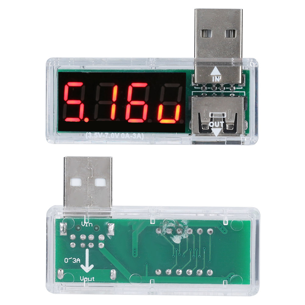 2 Usb-spannungs- Und Leistungsmesser, Voltmeter Und Amperemeter, Tragbar Für Handy-ladegeräte, Weiß