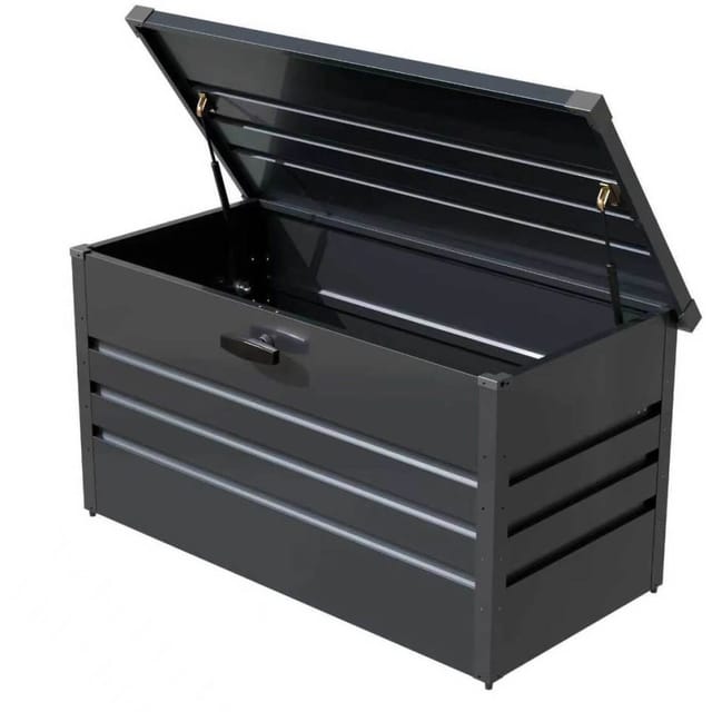 Wellker Gartenbox 400 L Metall Auflagenbox anthrazit günstig