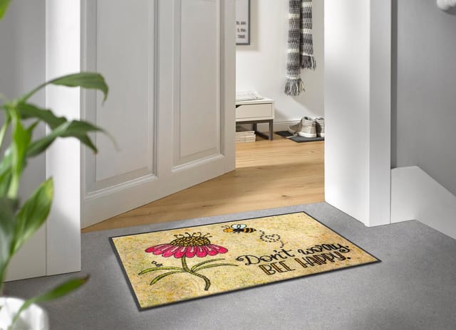wash+dry by Kleen-Tex Fußmatte Bee Happy, rechteckig