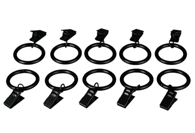 Liedeco Gardinenring, Gardinen, (Set, 10-St., mit Klammern), für Gardinenstangen Ø 16 mm