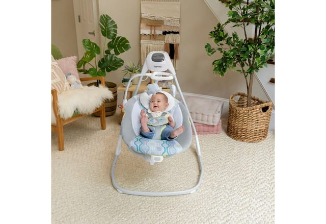 ingenuity Babywippe SimpleComfort Compact Soothing Swing - Everston, mit Sound-Effekt