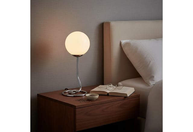 OTTO home Tischleuchte Orrell, ohne Leuchtmittel, Ø 12, H: 31,3 cm, Materialmix - Metallfuß mit weißem Glasschirm