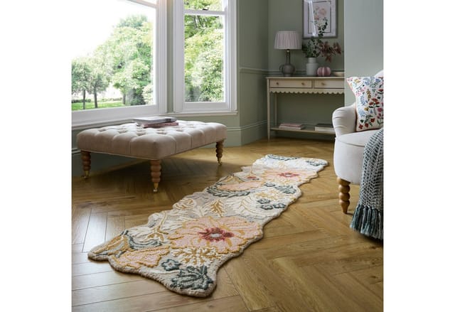 FLAIR RUGS Wollteppich Daphne Floral, 100% Wolle, rechteckig, Höhe: 10 mm, organischen Blumenmotive, Wohnzimmer, Schlafzimmer, Esszimmer