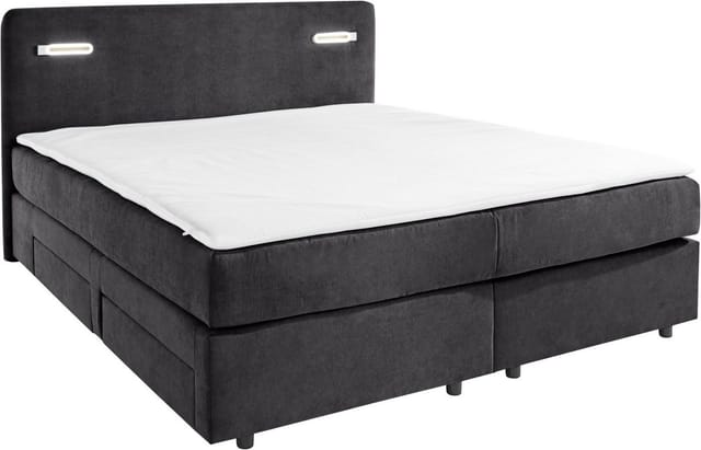 Home affaire Boxbett Luan, Schubkästen, LED-Beleuchtung und Topper, in Breite 120 cm und 180 cm