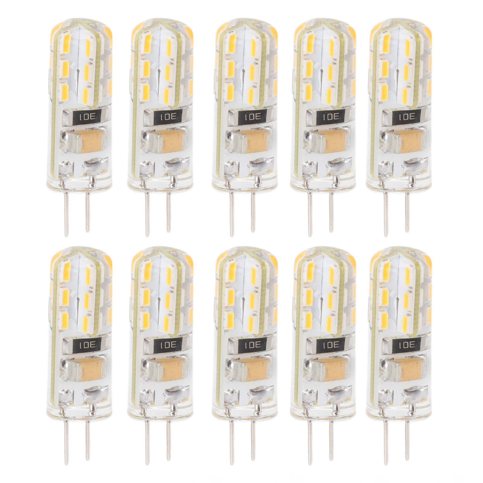 10 Stück G4-led-lampen Mit Doppelsockel, 1,5 W, 110 V Wechselstrom, 110 Lm, Silikonfassung, Für Garten- Und Landschaftsbeleuchtung, Warmweiß, 3000 K