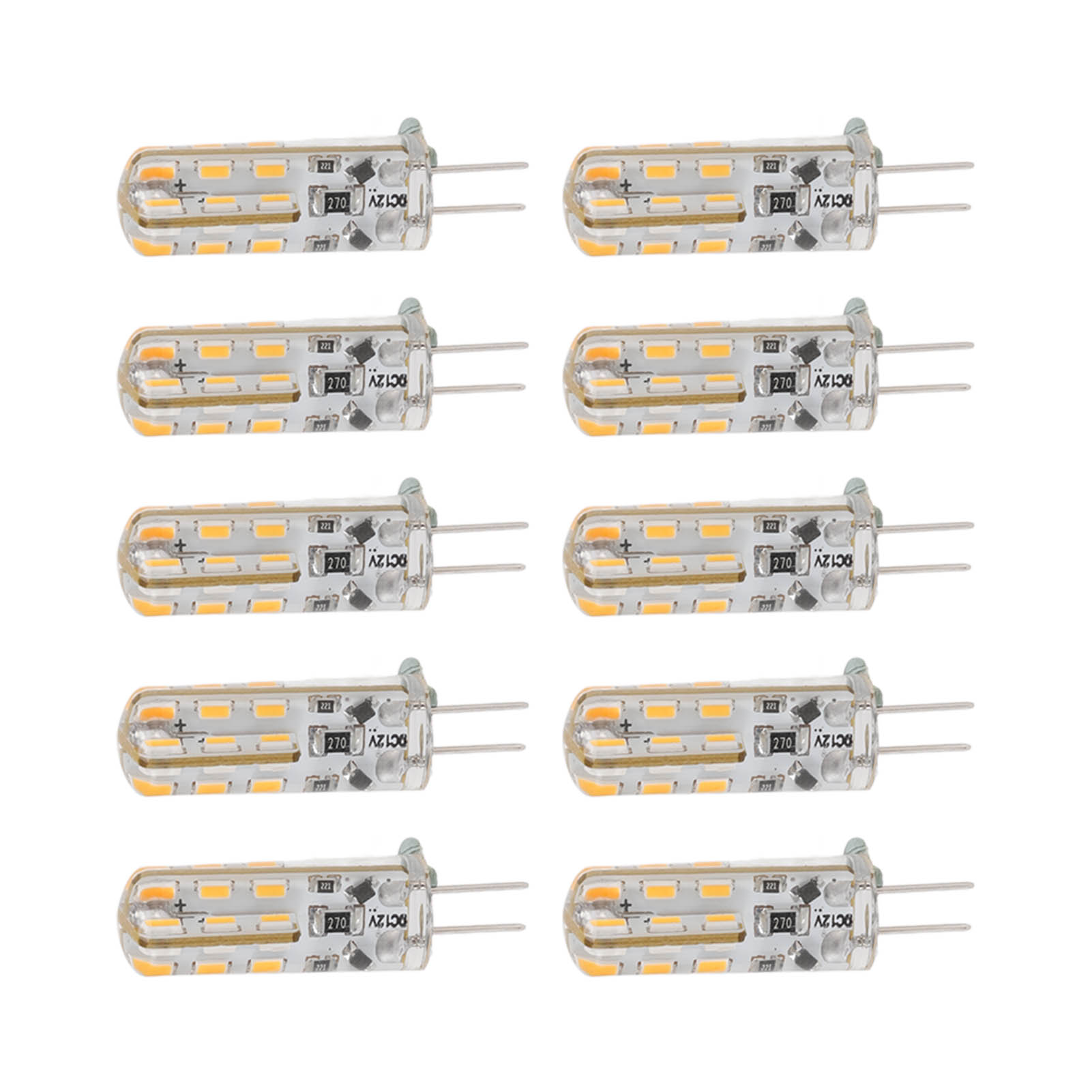 10 Stück G4 Led-lampen, 1,5 W, Dc 12 V, Warmweiß (3000 K), 110 Lm, Bi-pin-sockel, Für Die Beleuchtung Von Terrassenschränken.