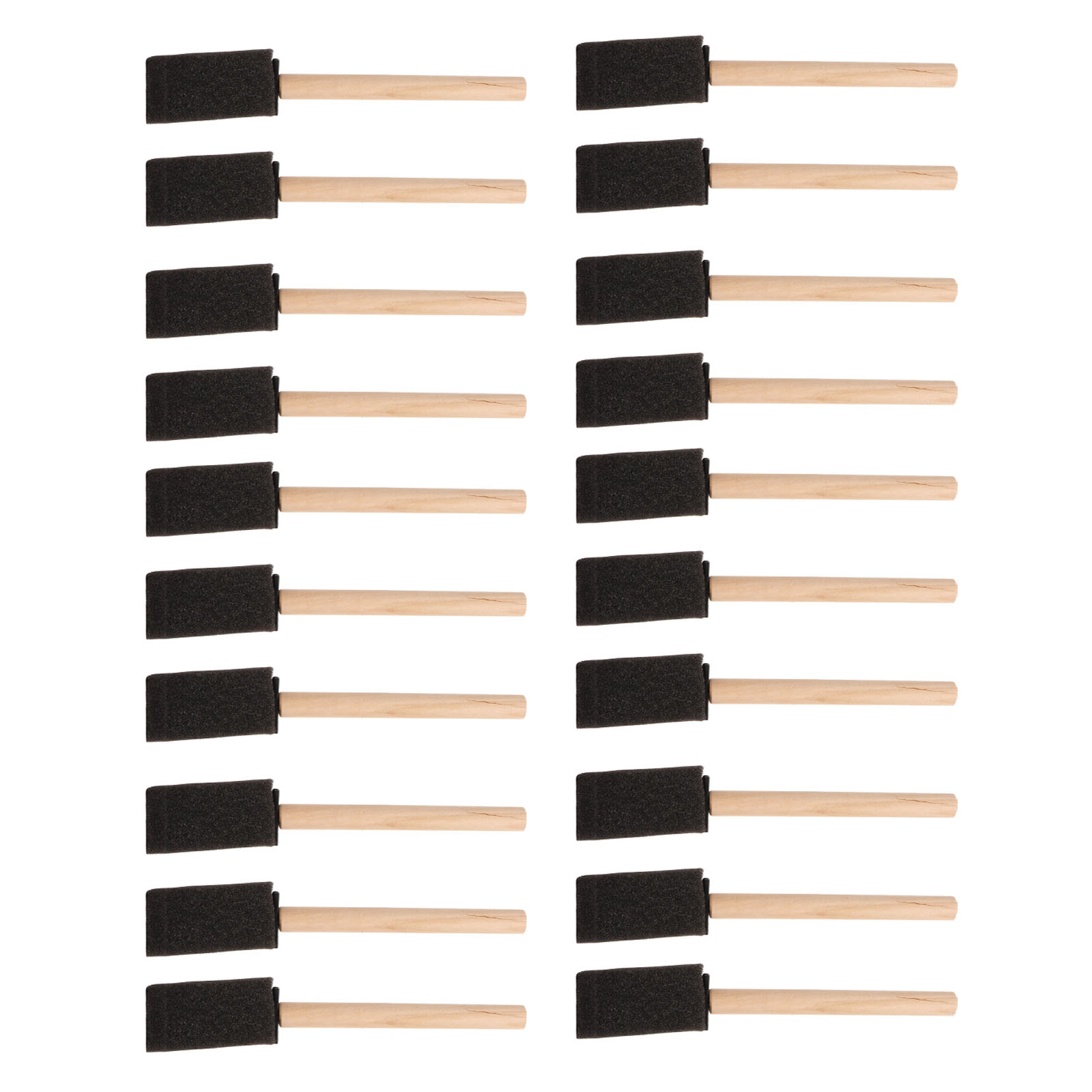 20 Schaumstoffpinsel Mit Holzgriff, Ergonomischer Und Komfortabler Griff, Leicht Zu Reinigen, Ideal Zum Malen Und Basteln