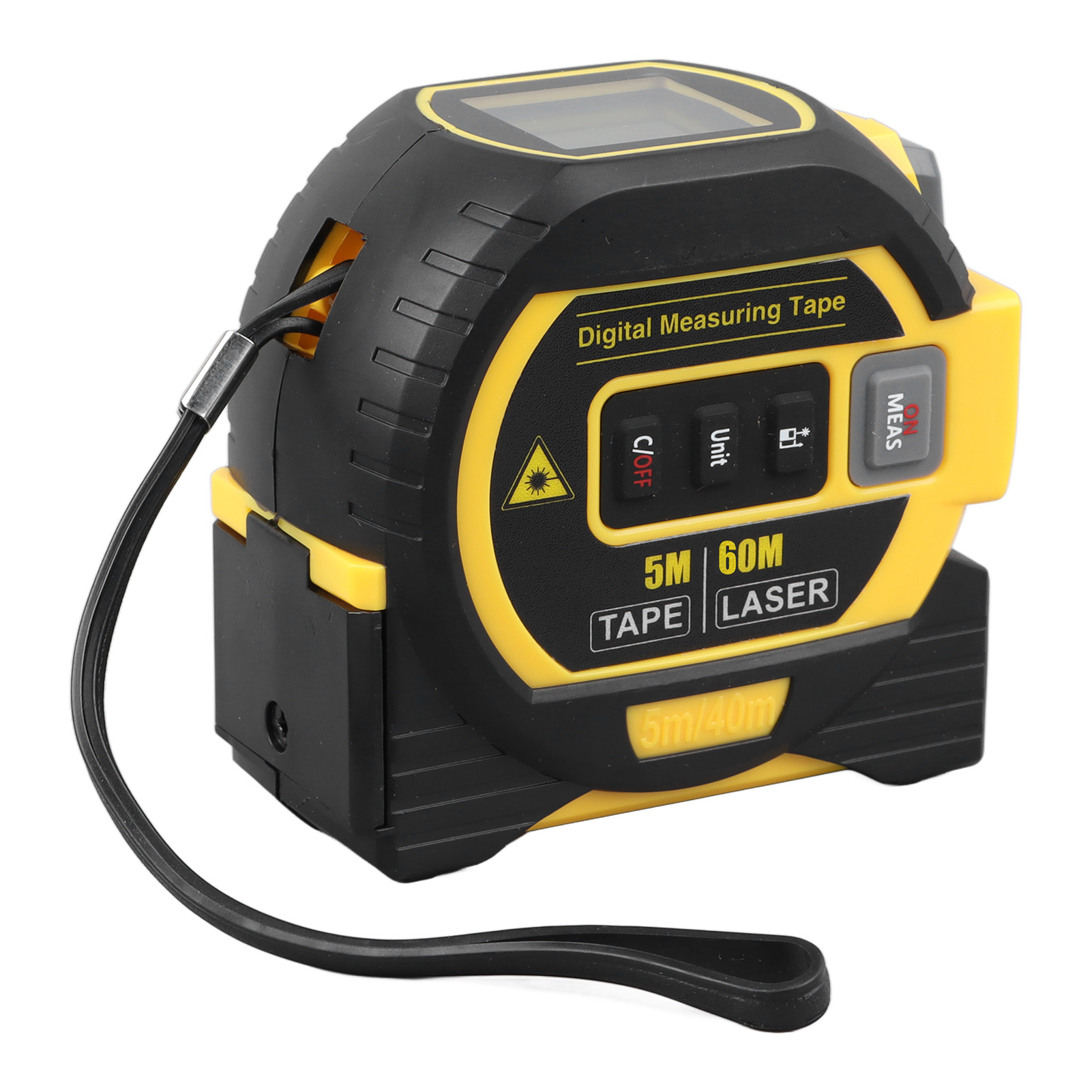 3-in-1-messvisier, 60-m-infrarotlaser, 5-m-laser-entfernungsmesser, Vertikalkreuz, Laser-entfernungsmesser, Selbstverriegelnd, Präzisionsmessgerät, Gelb