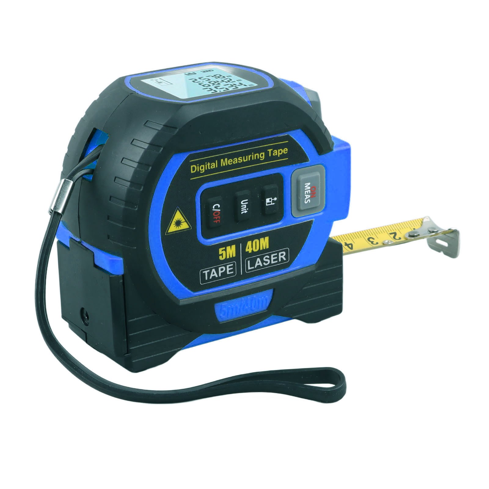 3-in-1-digitalmaßband, Blau, Hochflexibel, Mit Präziser Automatischer Arretierung, Für Distanzmessungen, 40 M / 131,2 Fuß