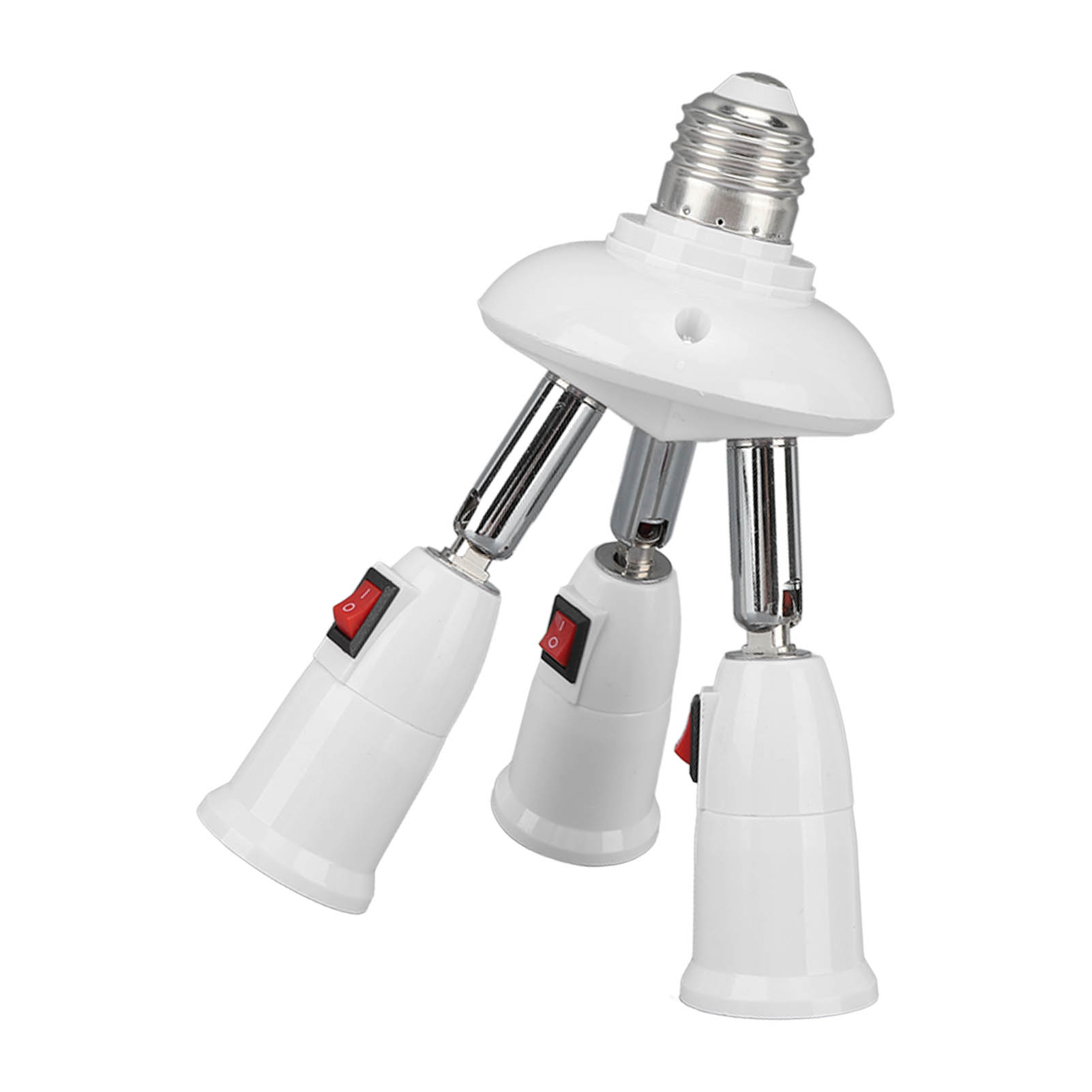 E27/e26-glühbirnenadapter, 3-in-1-glühbirnenfassungs-verlängerungskabel, Einstellbar 85–265 V, Mit Druckknopfschalter Für Zuhause