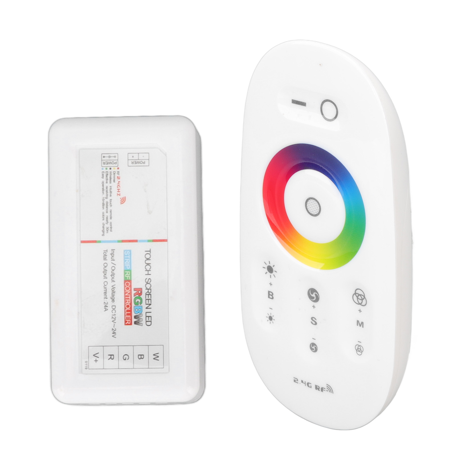 Kabelloser 2,4-ghz-rf-touch-dimmer, 7 Farben Rgbw, Led-dimmer, Rgb-streifenlicht-controller Dc12 Bis 24 V
