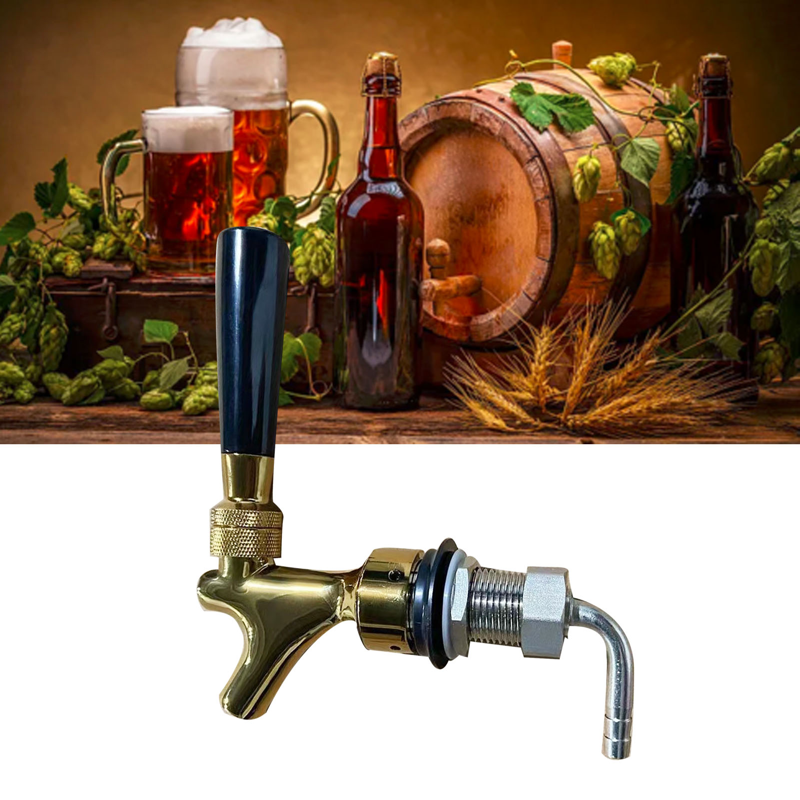 Bierzapfanlage Aus Metall, Fasszapfanlage, Flaschenzapfanlage, Turmzapfanlage, Weinflaschenzapfanlage, Gold