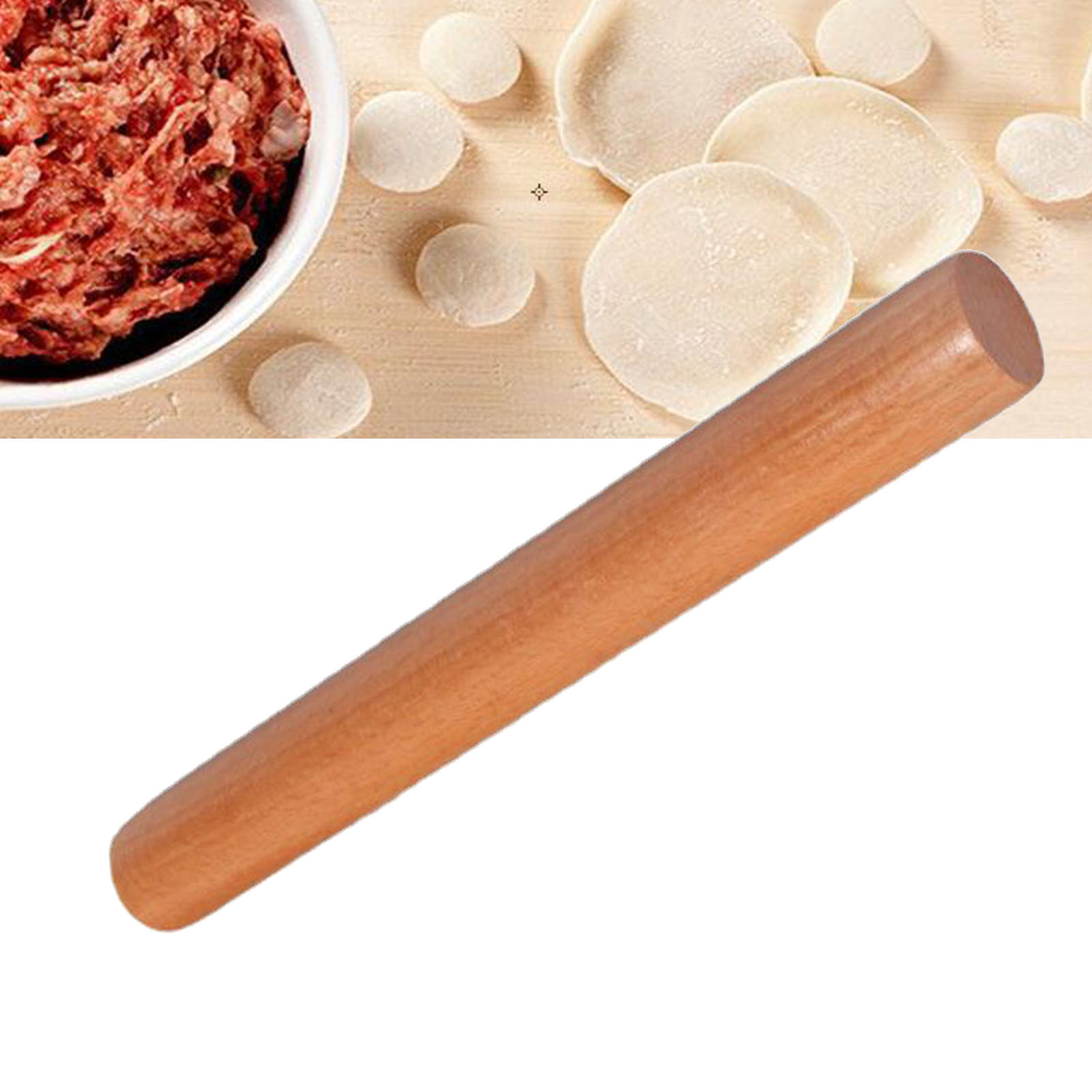 Holz-nudelholz, Vielseitig Verwendbar, Antihaftbeschichtet, Zum Backen In Der Küche, Hellbraun