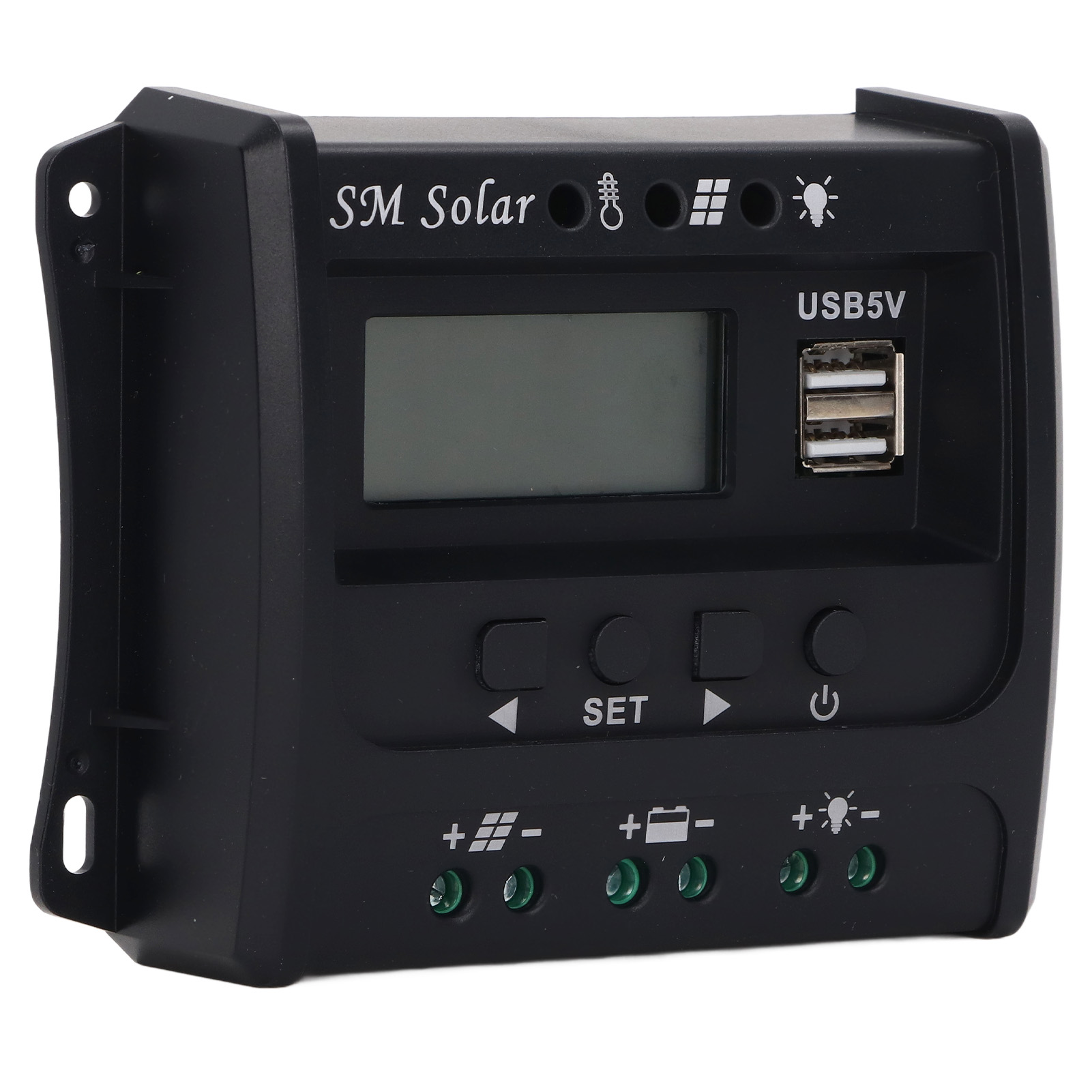 Solarmodul-laderegler, 3-stufige Pwm-ladung, Intelligenter Mikrocontroller, Abs-aluminiumplatte, 12 V 24 V, Sec10 Solarladeregler (10 A)