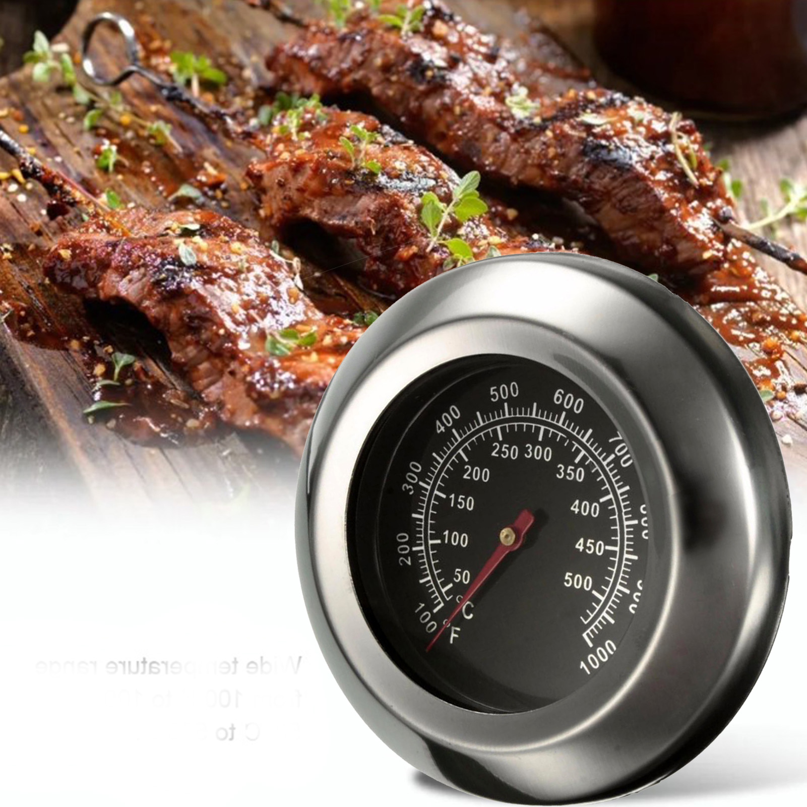 Ofenthermometer Aus Edelstahl Mit Großem Temperaturbereich, Fleischthermometer Zum Kochen Und Grillen In Der Küche