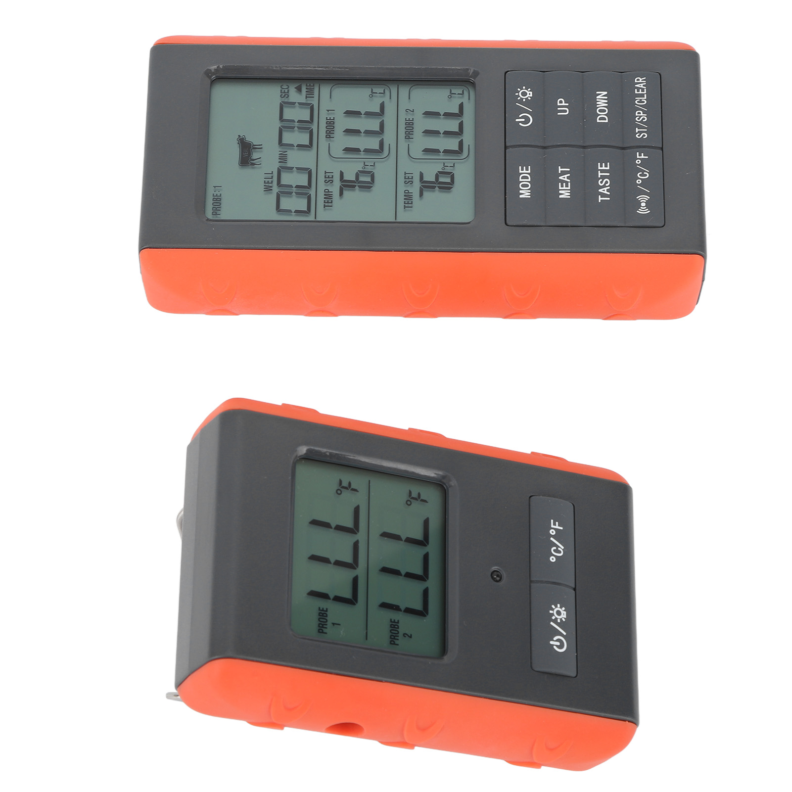 Fleischthermometer Mit Zwei Sonden, Htn-digitalanzeige, Temperaturalarm, Kabelloses Grillthermometer Für Die Küche