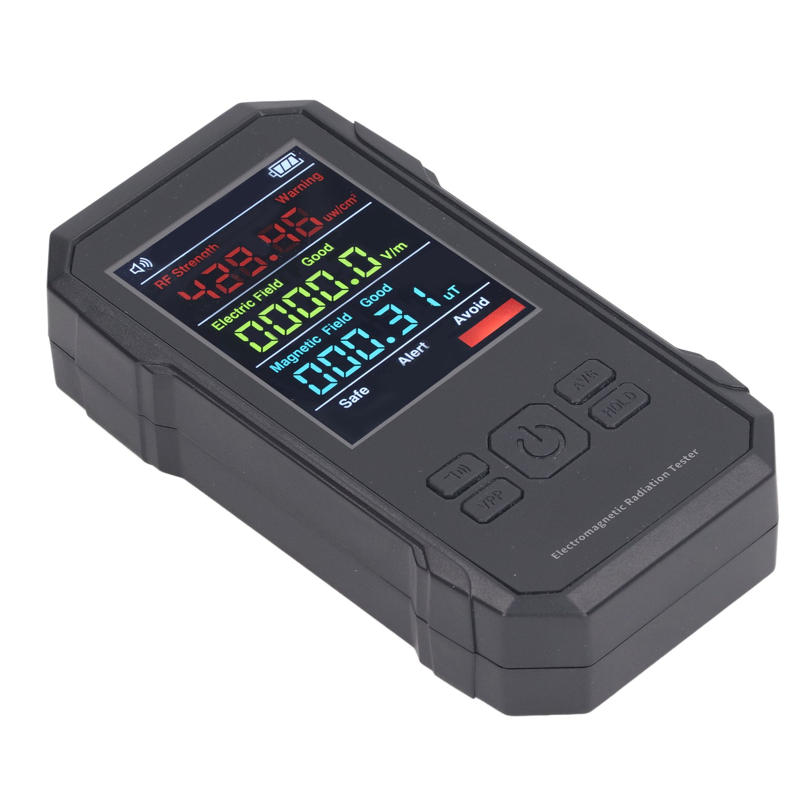 Strahlungsdetektor, Schwarzes Digitales Emf-messgerät Mit Led-anzeige, Tragbarer Hf-elektrofeldsensor, Magnetfeld-level-alarm, Geigerzähler