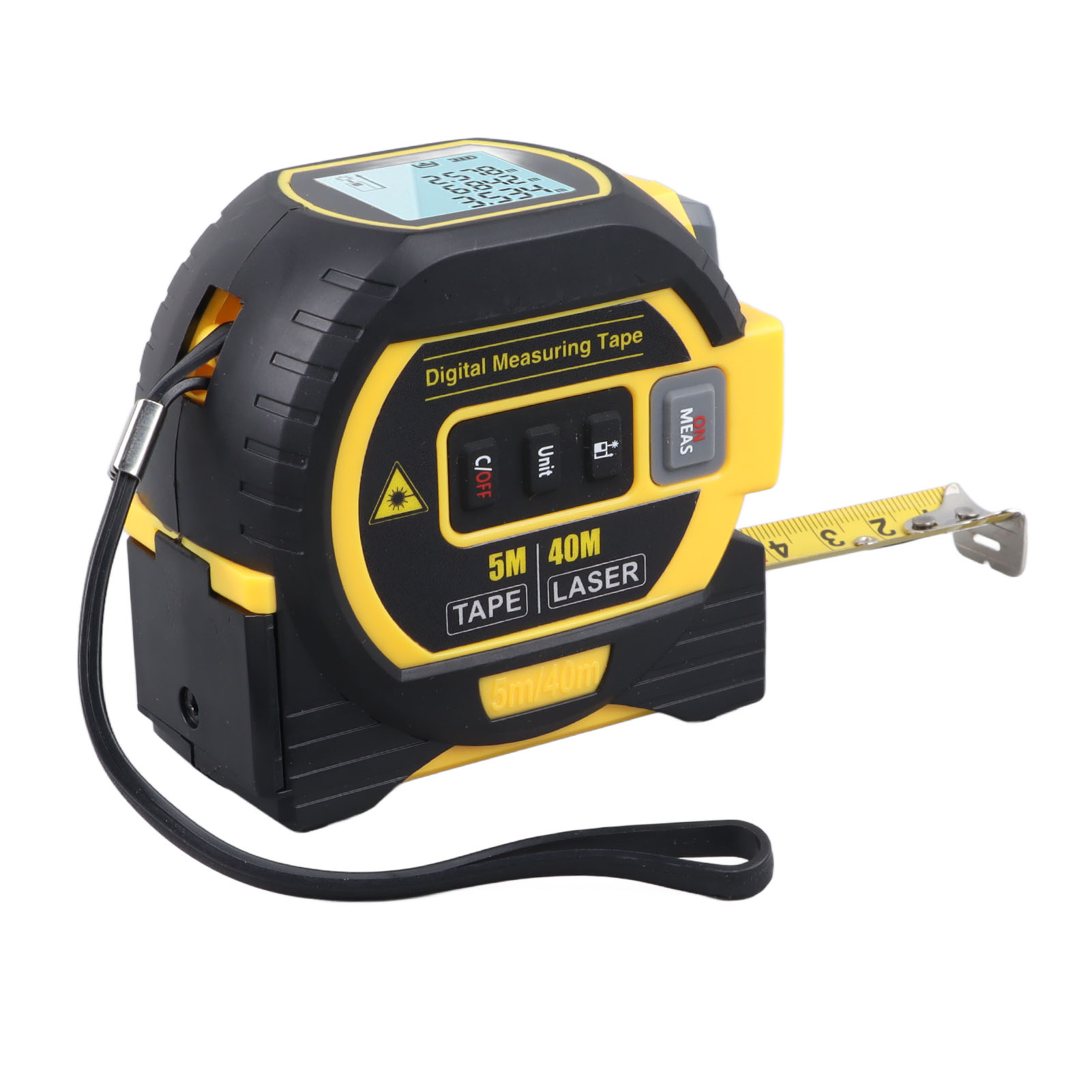 3-in-1 Laser-maßband, 40 M, Digital, Laser, Infrarot, Für Präzise Industrielle Messungen, Gelb