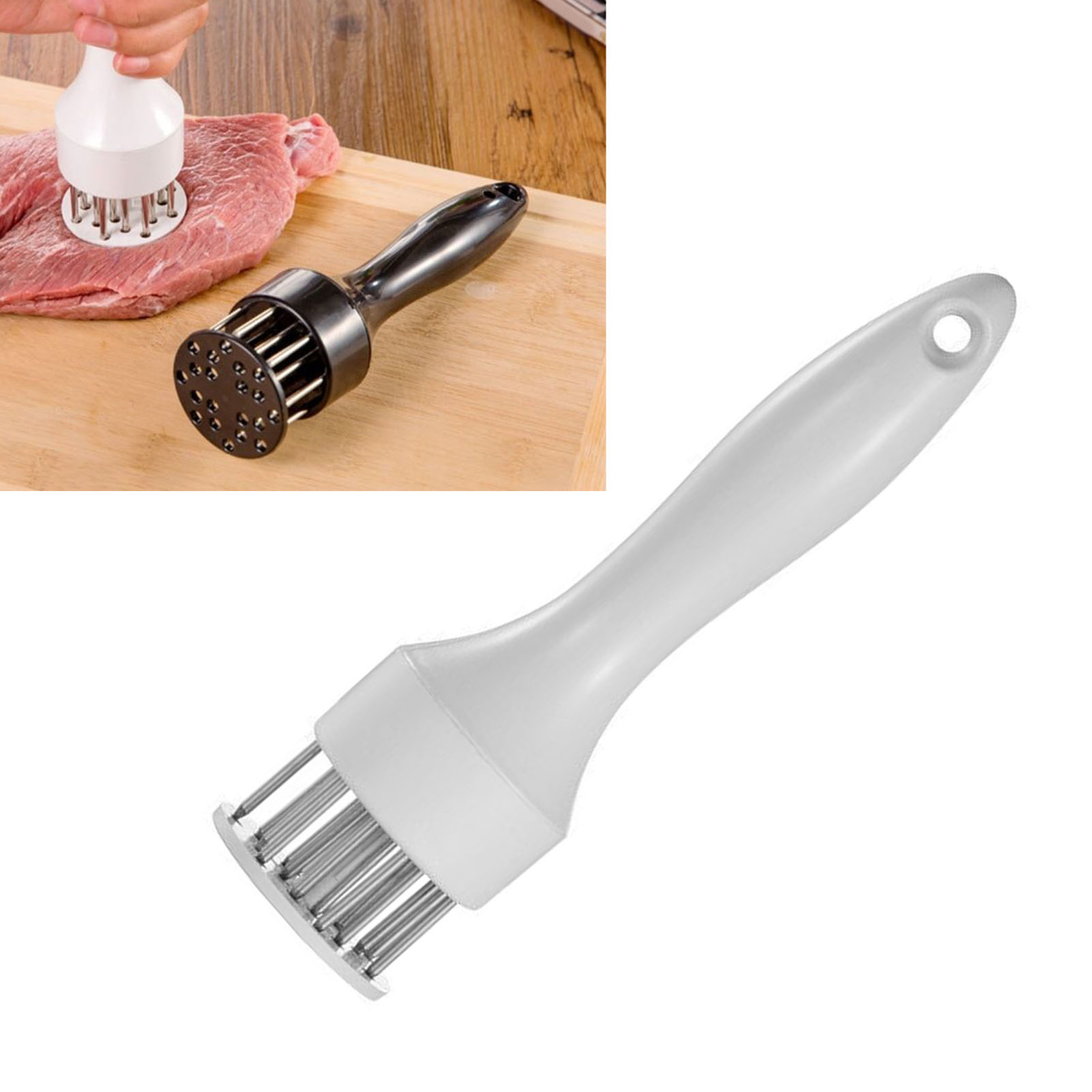 Fleischzartmacher Mit 16 Nadelklingen, Edelstahlnadeln Für Loses Fleisch, Küchenhelfer Für Steak, Hähnchen, Fisch, Schweinefleisch, Helles Fleisch