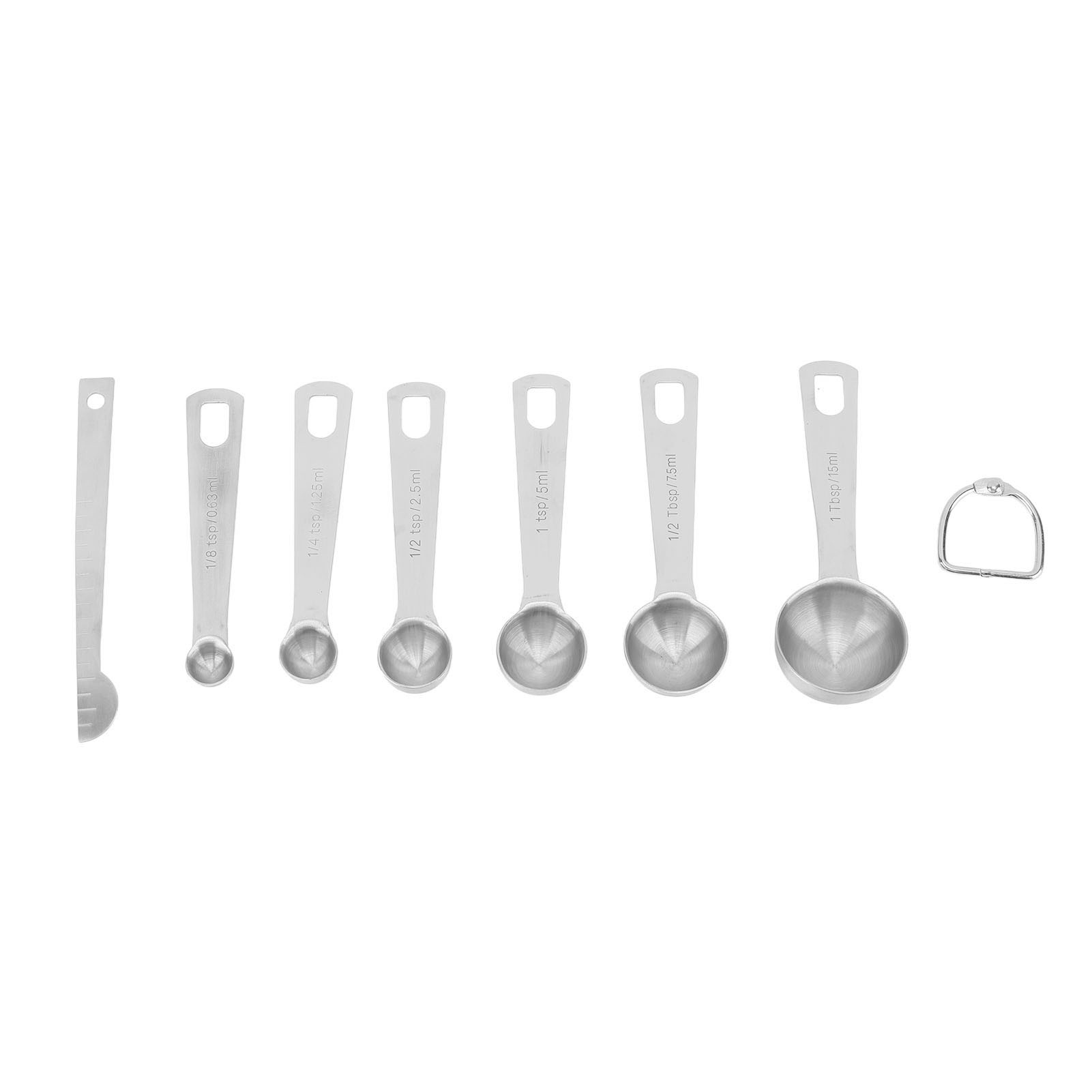 Set Mit 7 Messlöffeln Aus Edelstahl Mit Abstreifer Zum Backen Und Kochen
