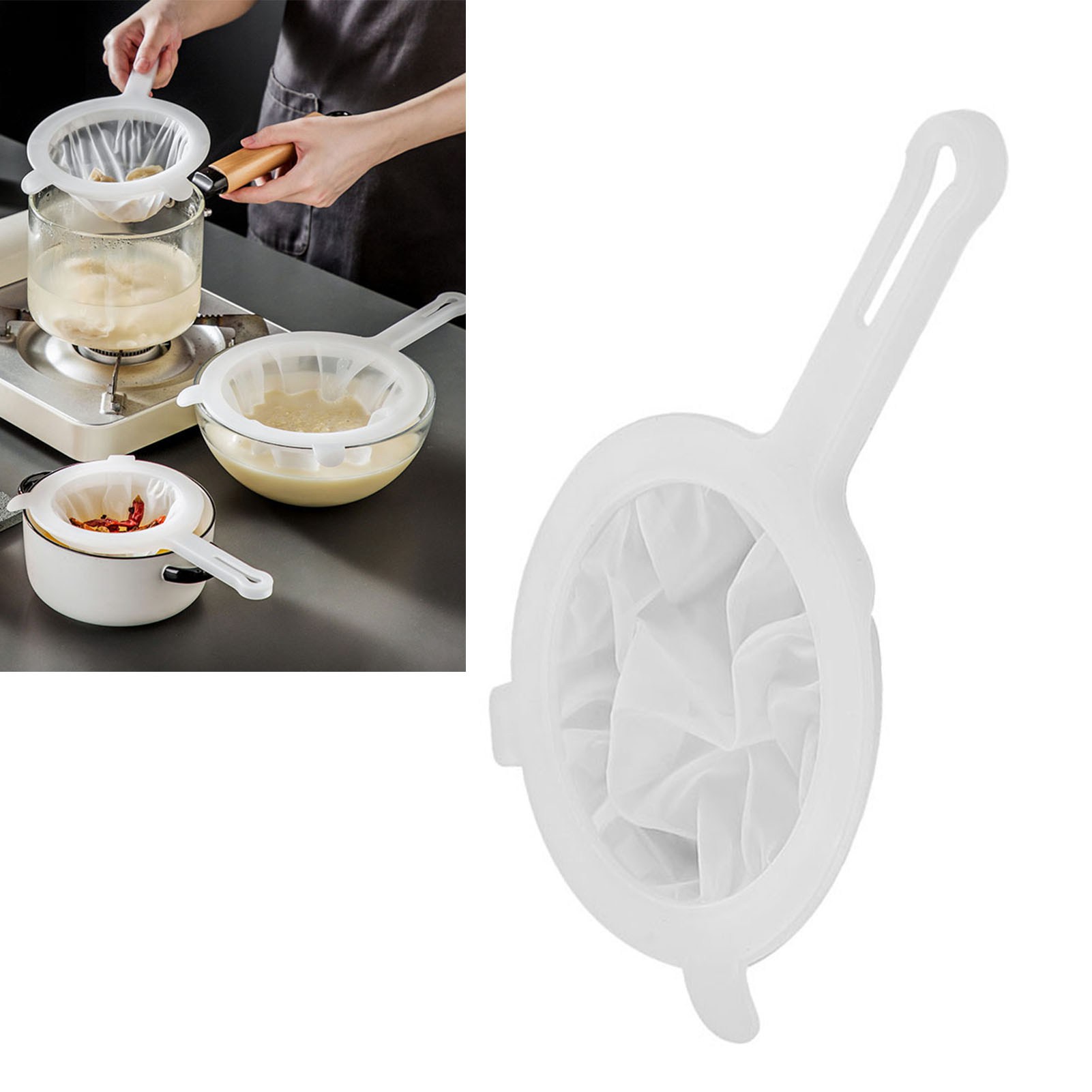 Sojamilchfilterlöffel, Pp (polyester), 200 Mesh, Einfach Zu Verwenden, Feinmaschiges Kunststoffsieb Für Kaffee, Milch, Joghurt Und Saft