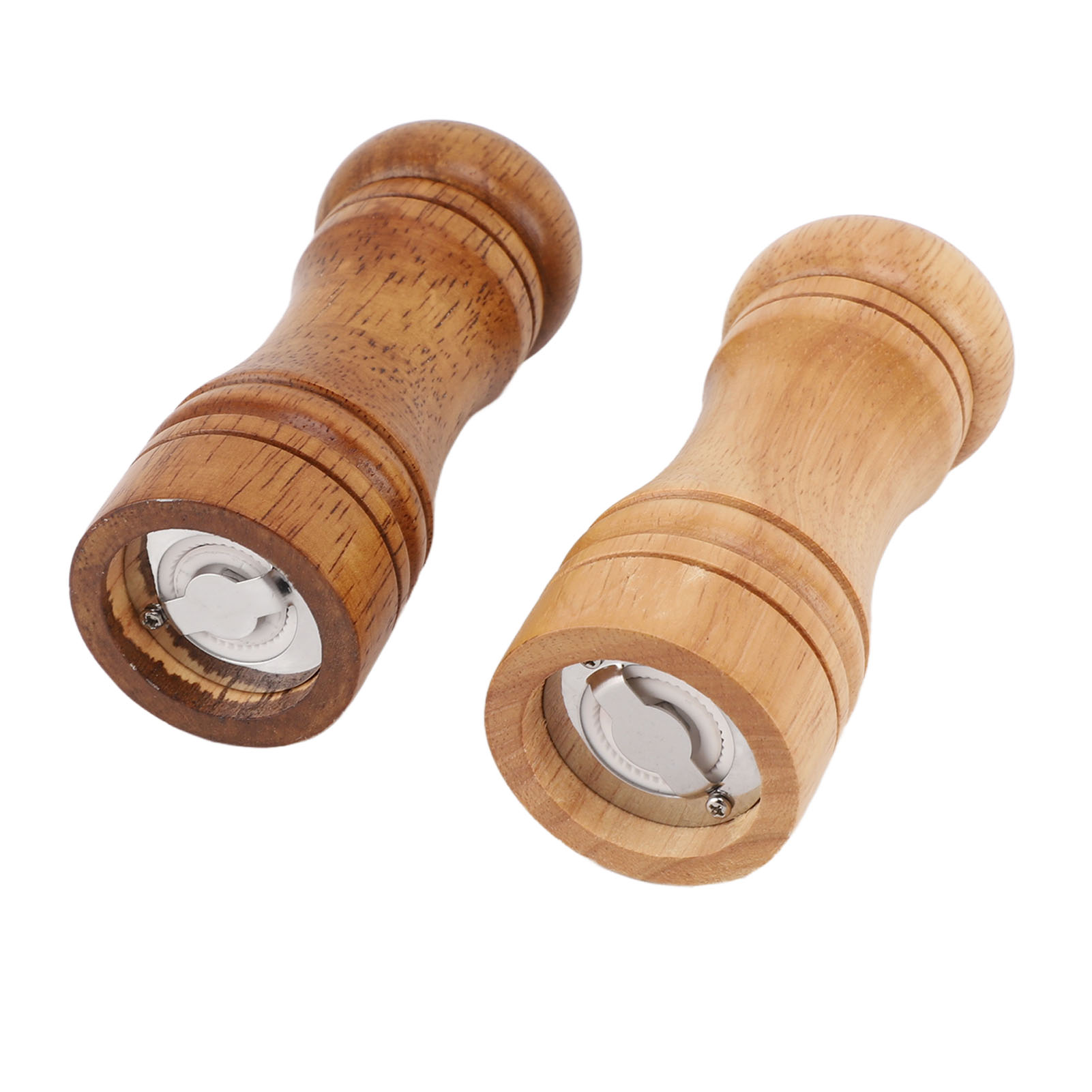 Zweiteilige Pfeffermühle Aus Holz, Mahlgrad Einstellbar, Effizientes Mahlen, Pfeffermühlen, Für Die Küche, Dunkle Und Helle Holzfarbe
