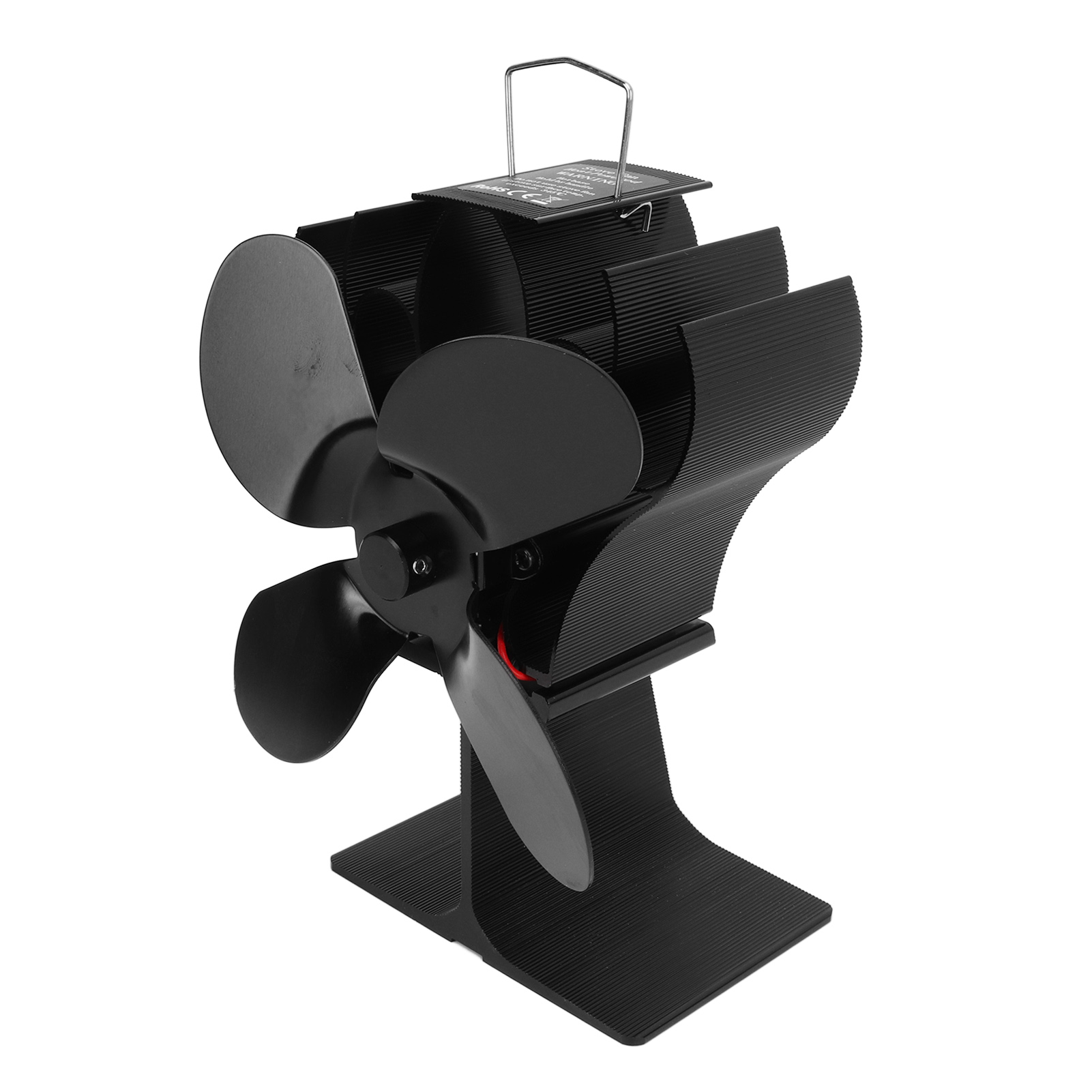 4-blatt-kaminventilator Mit Wärmeantrieb, Selbststartend, Temperaturbeständig, Holzofenventilator Lt375, Schwarz, Durchmesser 152 Mm