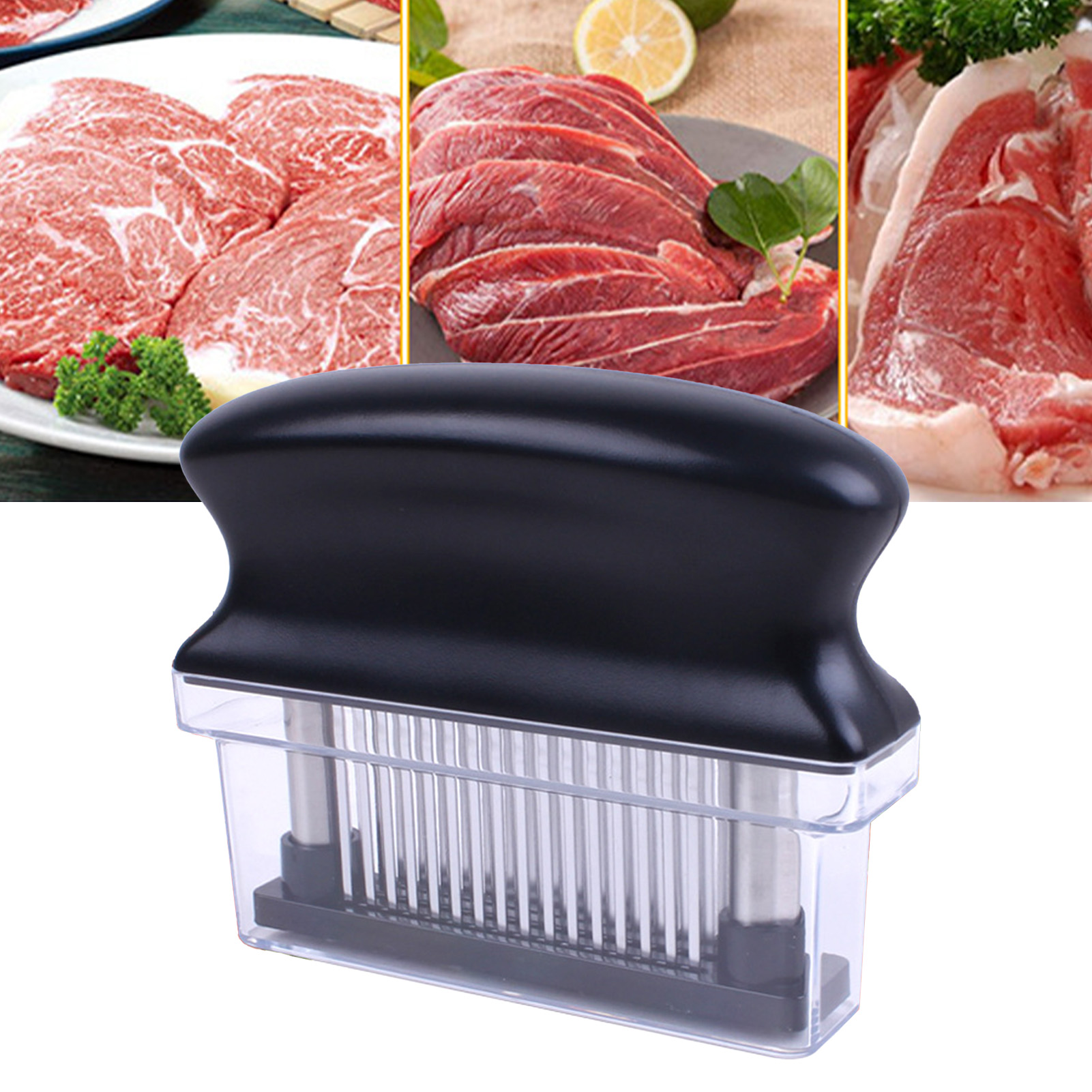 Fleischzartmachernadel, 48 Klingen, Für Rind- Und Schweinefleisch, Schwarz