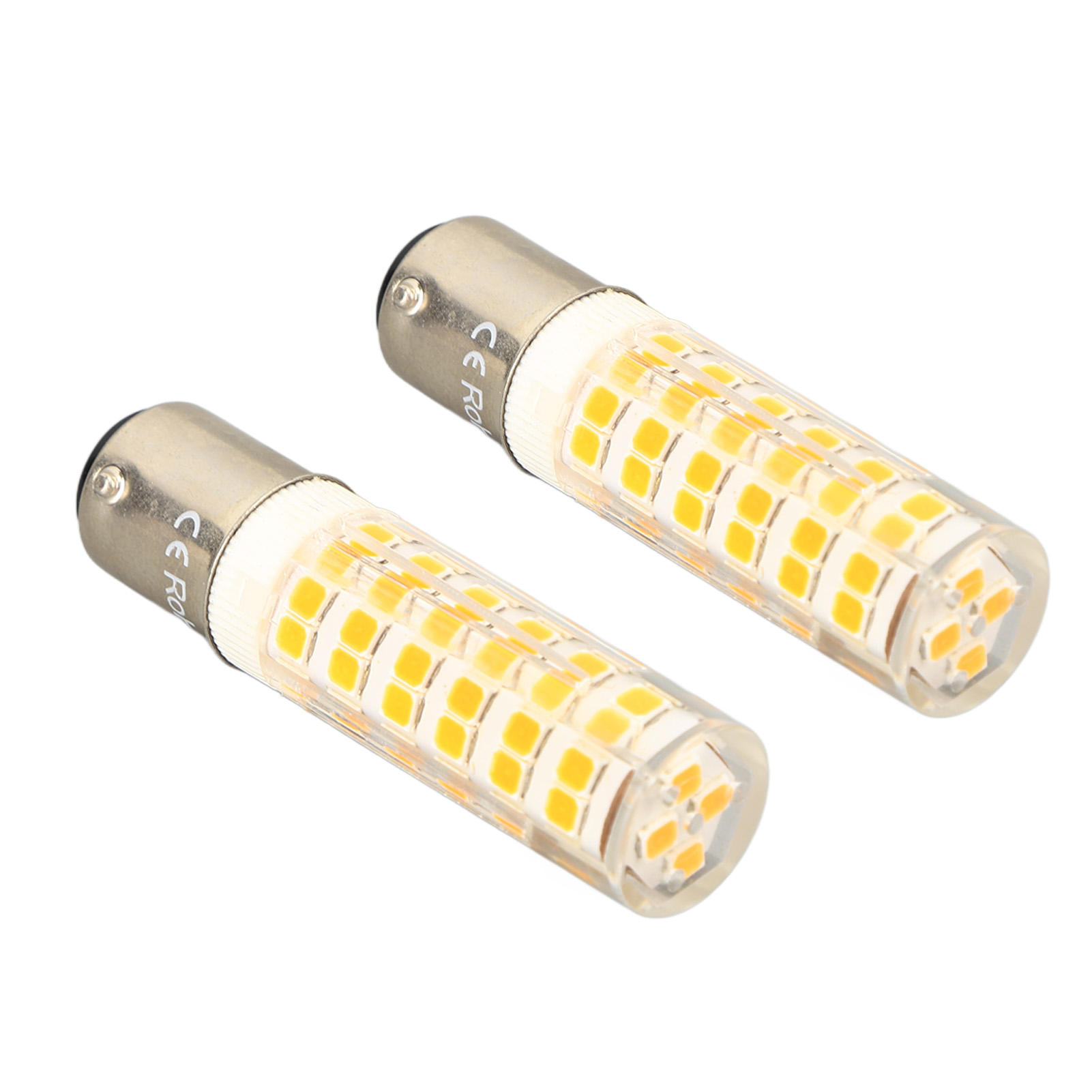 2 Dimmbare 6-w-led-lampen Ba15d Mit Doppeltem Gleichstromkontakt Und Bajonettfassung, 540 Lm, 76 Warmweiße 60-w-led-halogenlampen, Entspricht 100–130 V