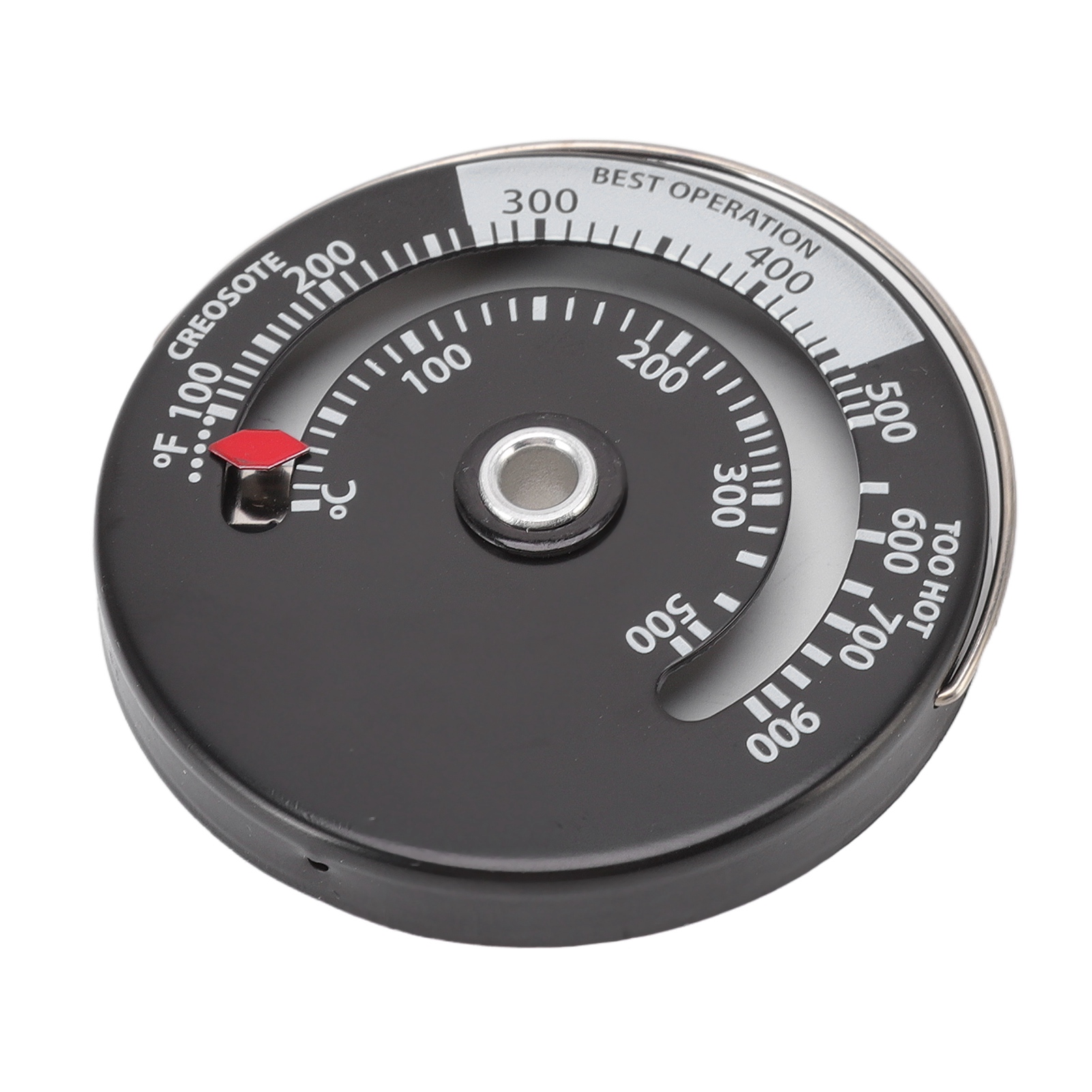 Ofenthermometer, Zifferblatt Aus Aluminiumlegierung, Zeiger Aus Messing, Robust, Präzise Messung, Magnetisches Kaminthermometer
