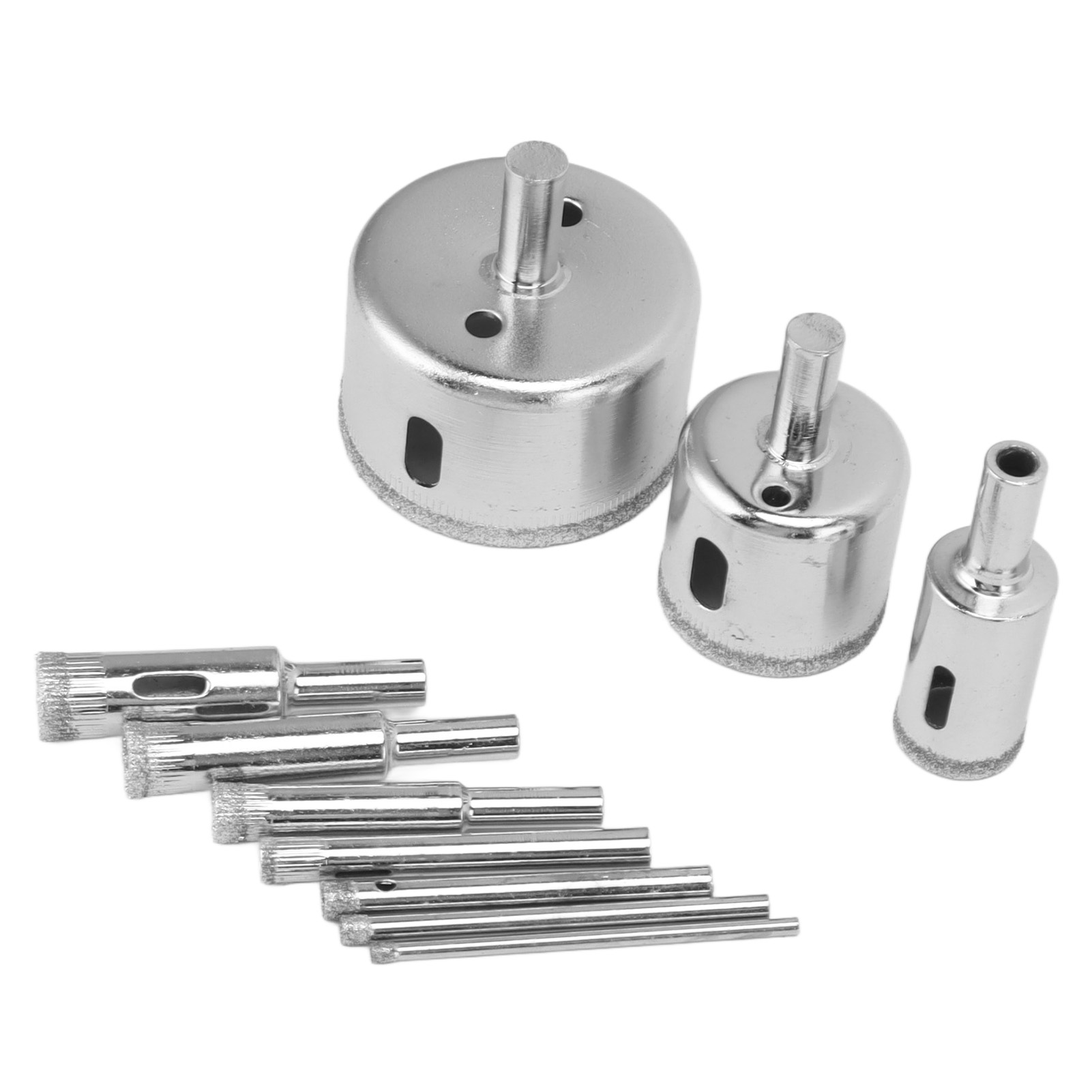 10 Diamantbohrer, Diamantlochsäge Zum Schneiden Von Glas, Keramikfliesen, Marmor, Porzellan (3, 4, 5, 6, 8, 10, 12, 18, 32, 50 Mm)