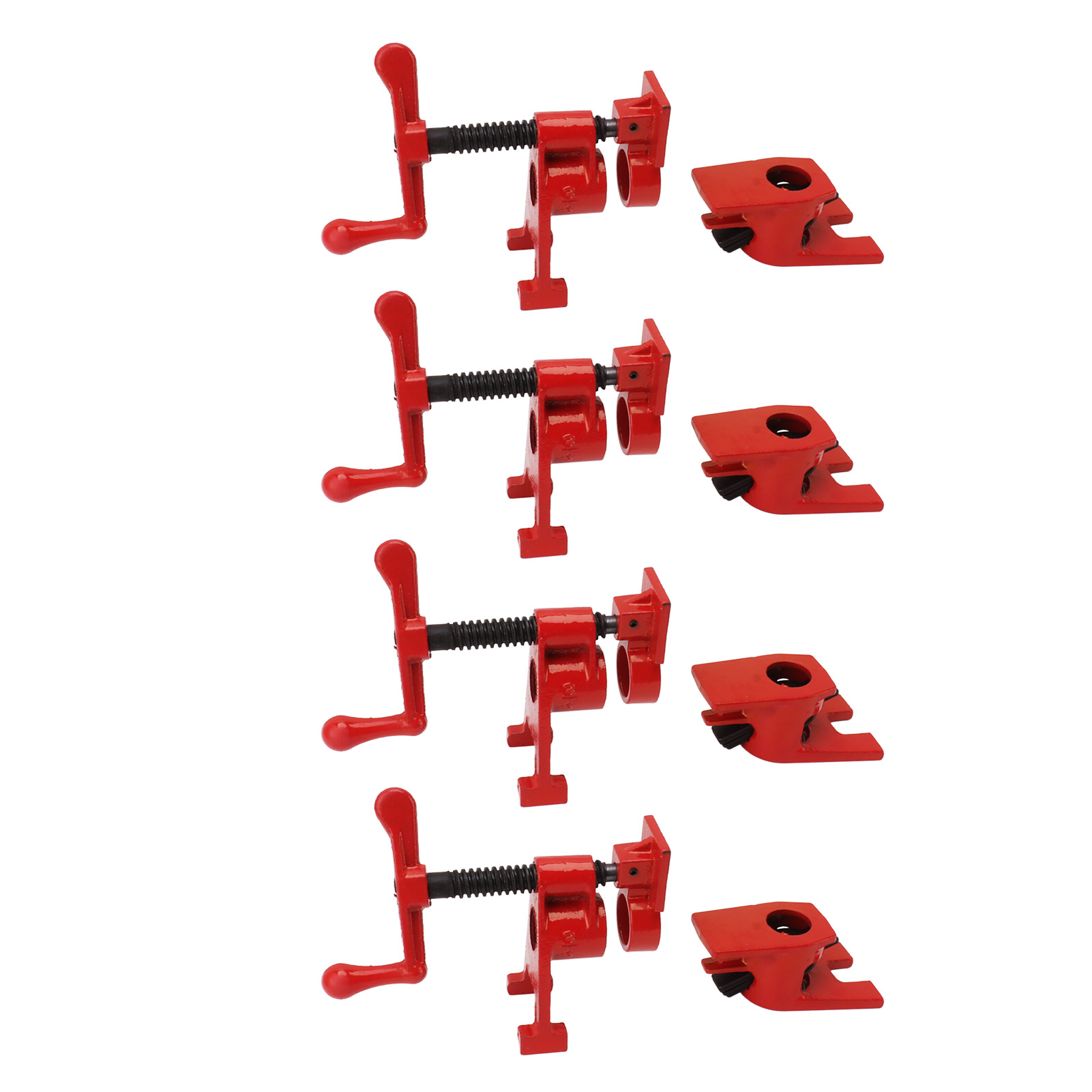 Set Mit 4 Robusten H-förmigen Holzverleimungsrohrklemmen Aus Gusseisen (3/4 Zoll) Für Holzbearbeitung, Heimwerkerprojekte, Renovierungen Und Andere Vorhaben.